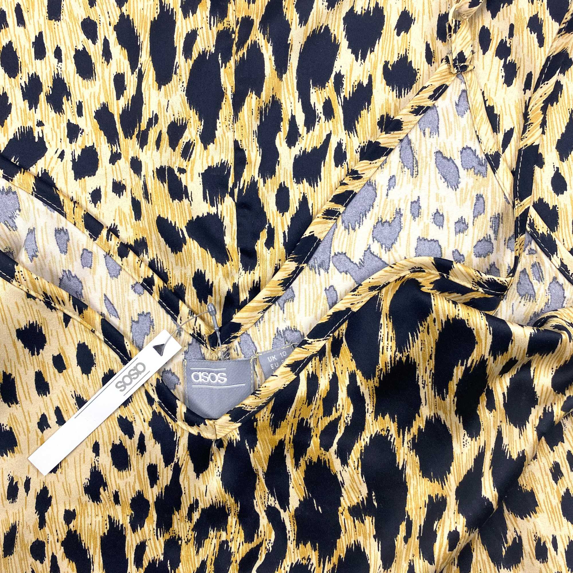 ASOS Design Leopard Print Cami Slip Dress Mini - Size 10 - - Dresses
