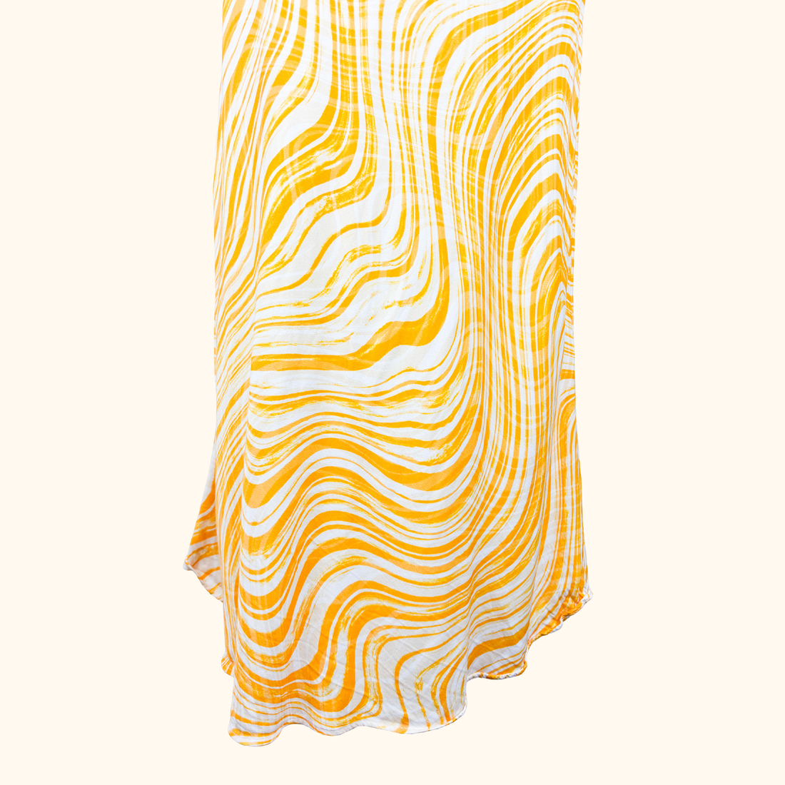 & Other Stories Yellow Swirl Slip Midi Skirt - Size 10 & Other Stories