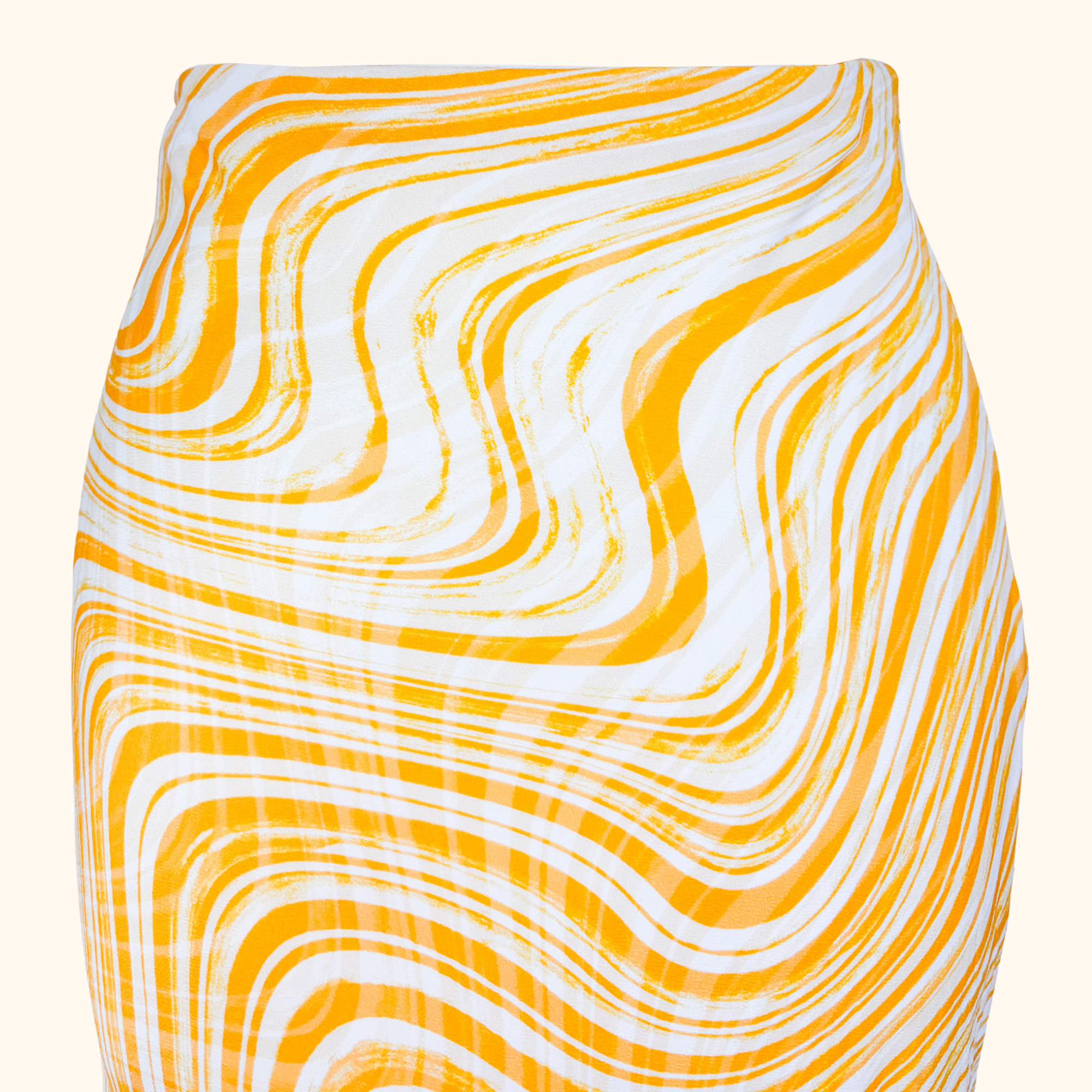 & Other Stories Yellow Swirl Slip Midi Skirt - Size 10 & Other Stories