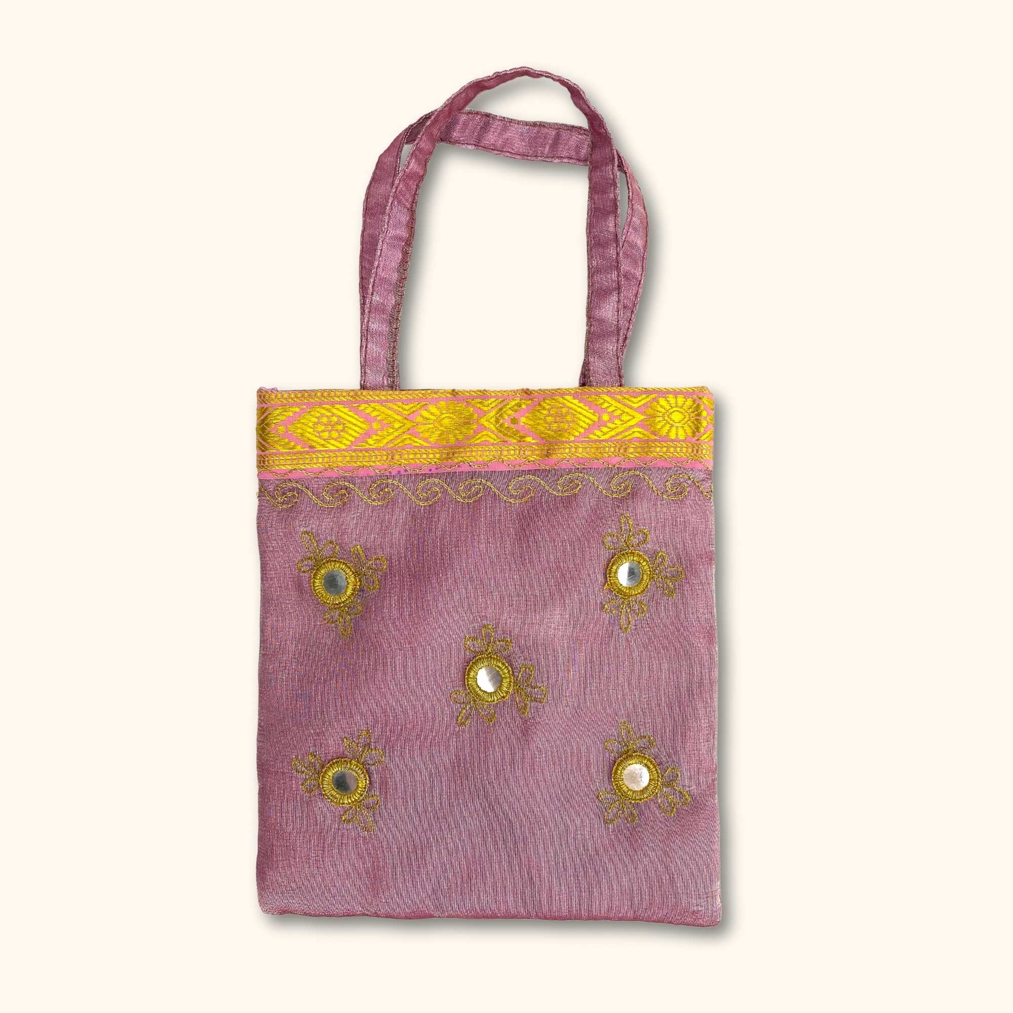 Pink and Gold Vintage Mini Bag - - Bags