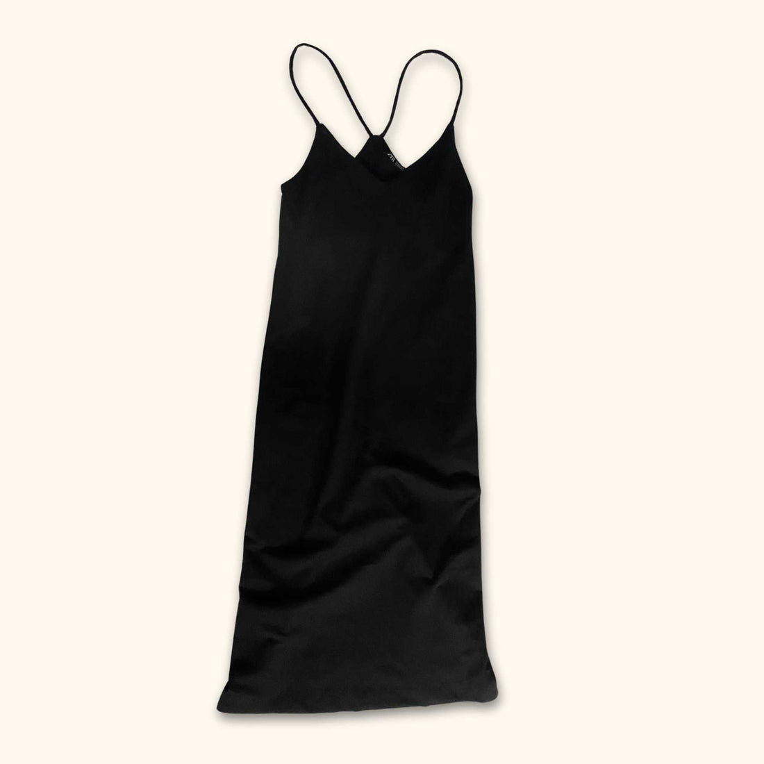 Zara Black Midi Cami Dress - Size Small -  - Dresses