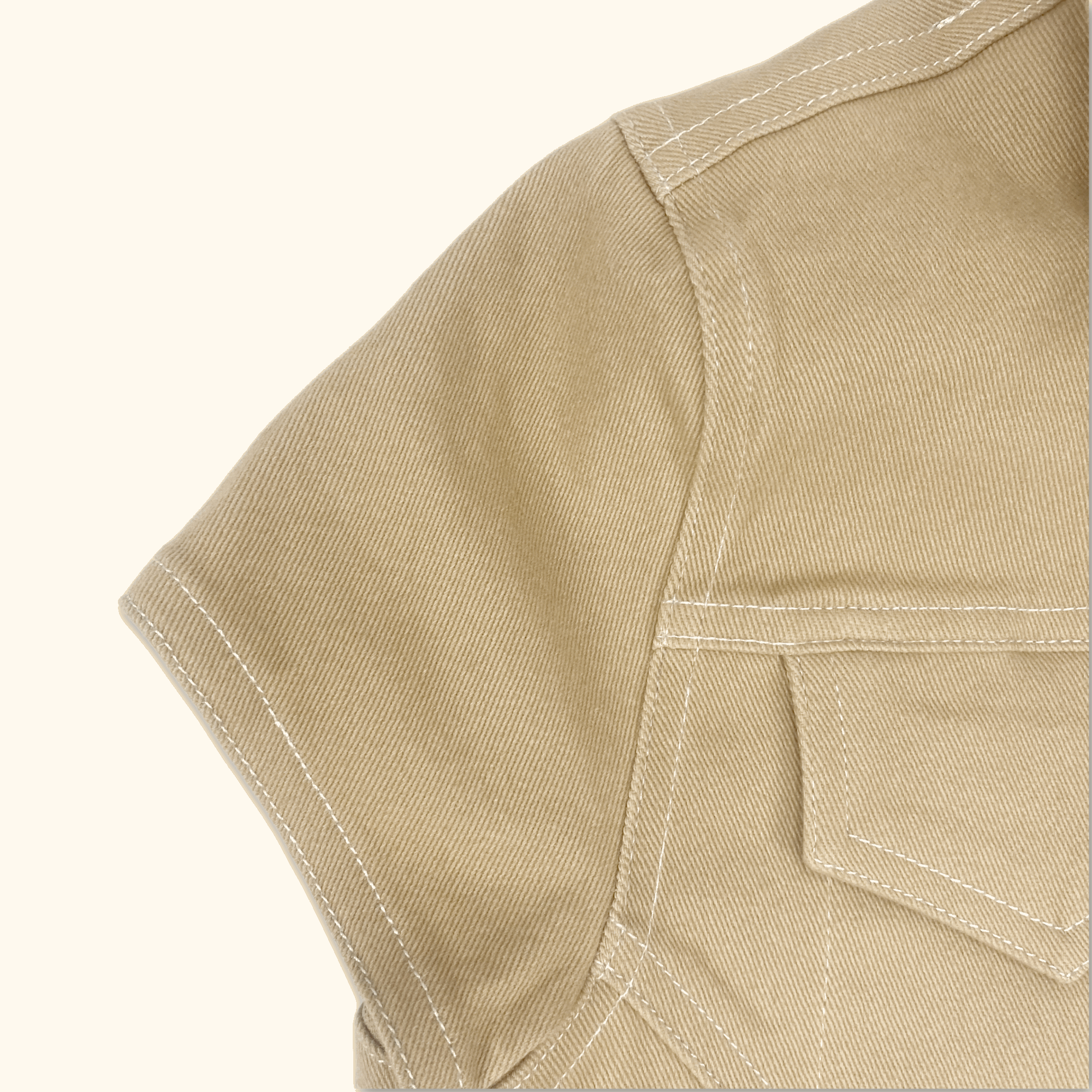 The Kript Beige Denim Crop Top - Size XS -  - Tops & Shirts