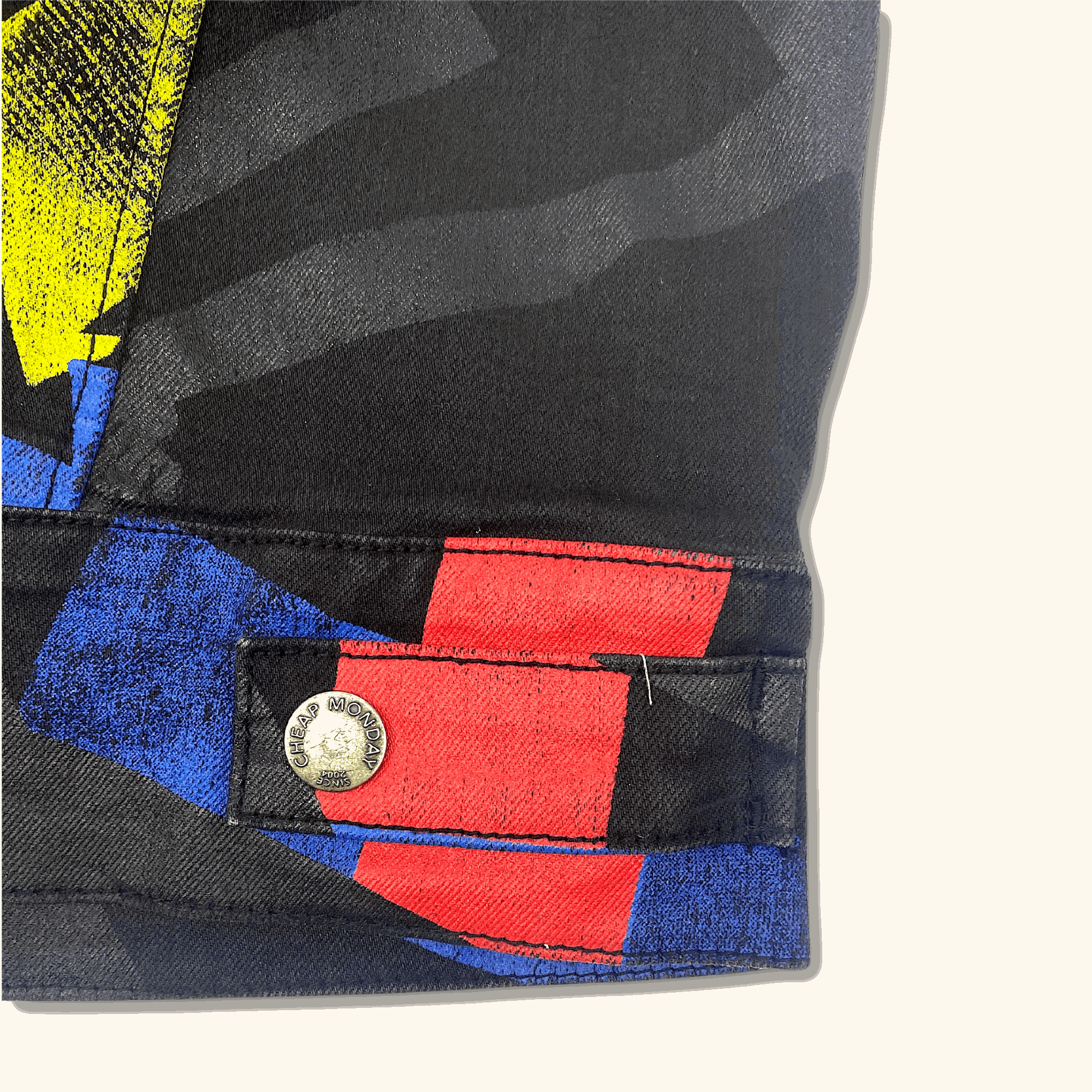 Cheap Monday Colour Block Black Denim Jacket - Size XS -  - Coats & jackets