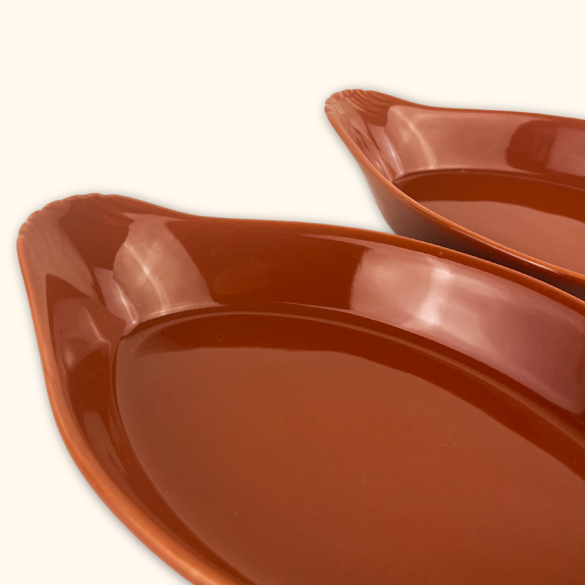 Olympia Pottery Brown Ceramic Pie Dish - Set of 2 - - Kitchenware