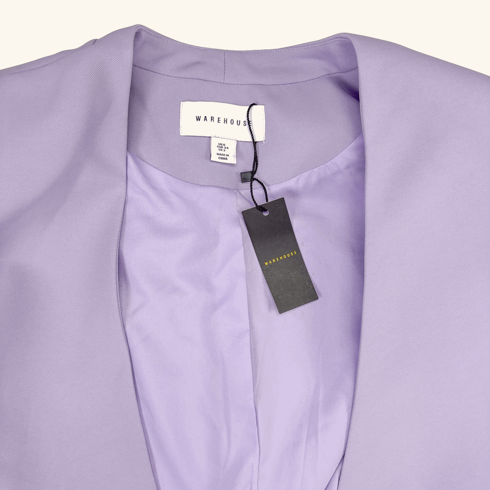 Warehouse Lilac Purple Feather Blazer - Size 6