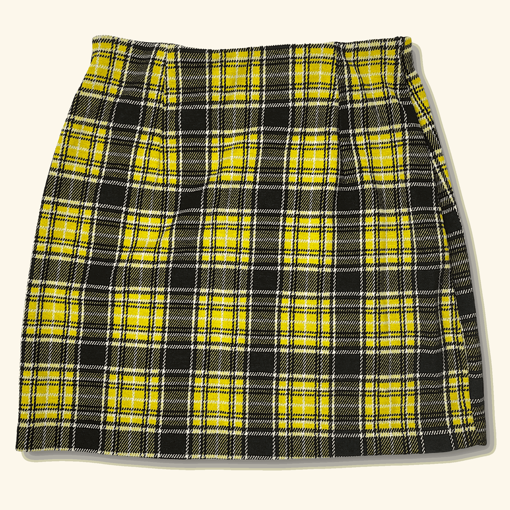 H&M Plaid Yellow Mini Skirt - Size XS - - Skirts
