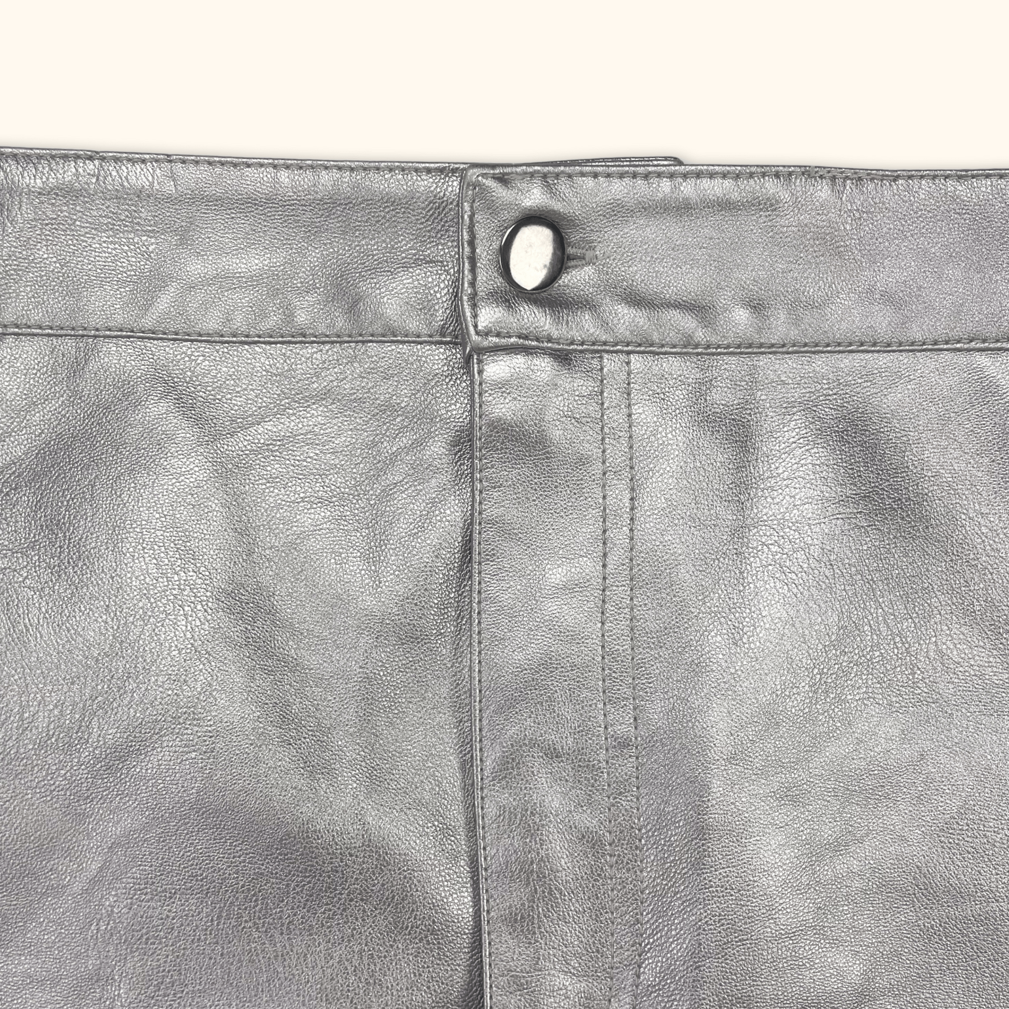 Topshop Silver Metallic Mini Skirt - Size 18 Topshop