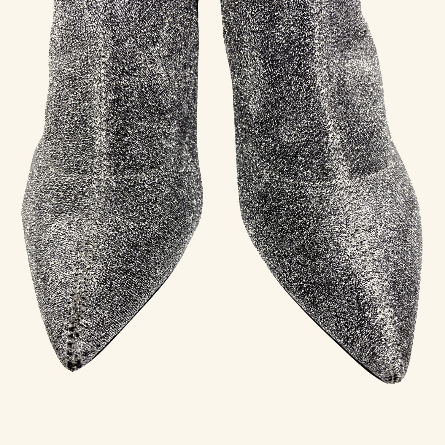 M&S Silver Sparkle Sock Heeled Boots - Size 7 M&S