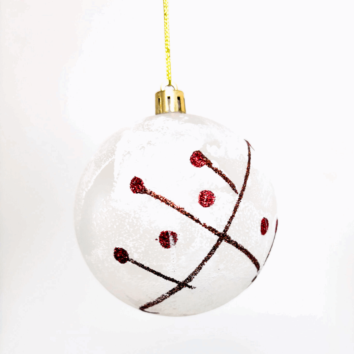 Frosted Red and White Baubles Mixed Sunshine Thrift