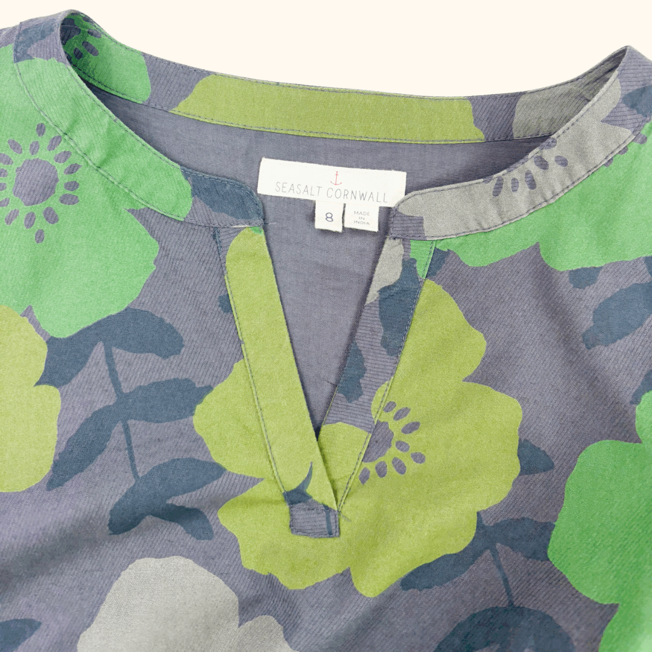 Seasalt Dawn Light Green Floral Dress - Size 8 Seasalt Cornwall