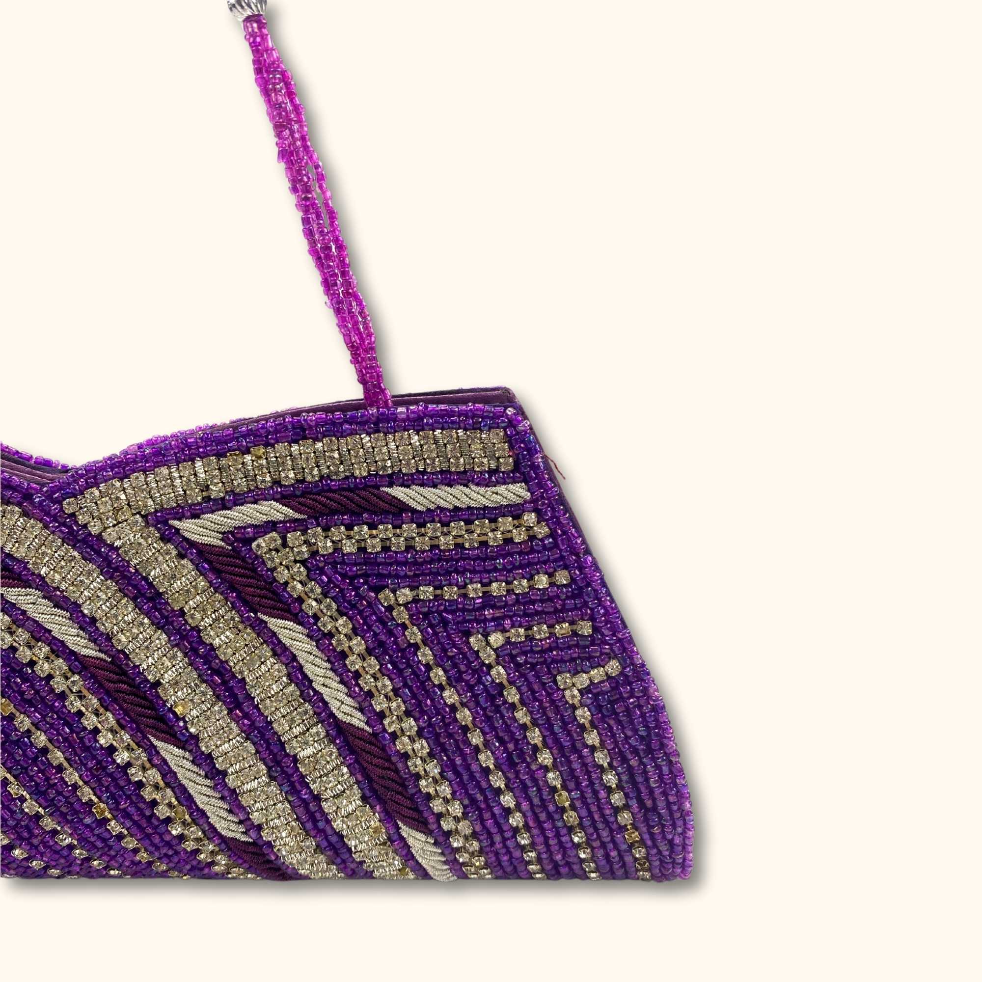 Y2K Embellished Purple Shoulder Bag -  - Bags