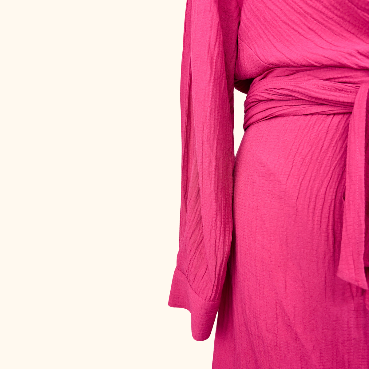 Zara Fuschia Pink Mini Wrap Dress Size Medium