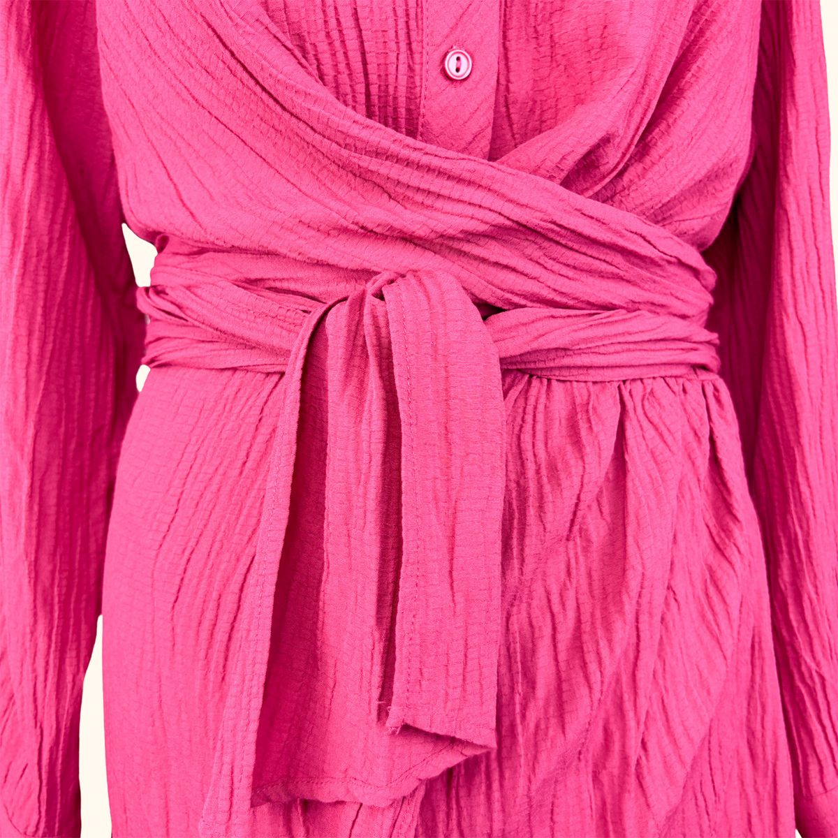 Zara Fuschia Pink Mini Wrap Dress Size Medium
