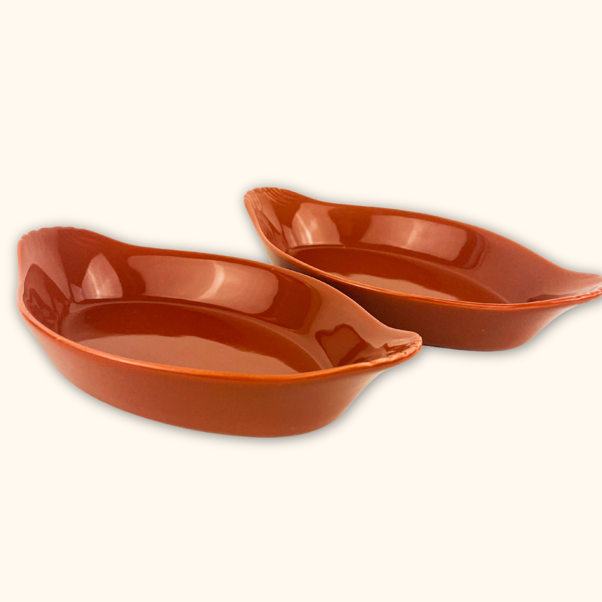 Olympia Pottery Brown Ceramic Pie Dish - Set of 2 - - Kitchenware