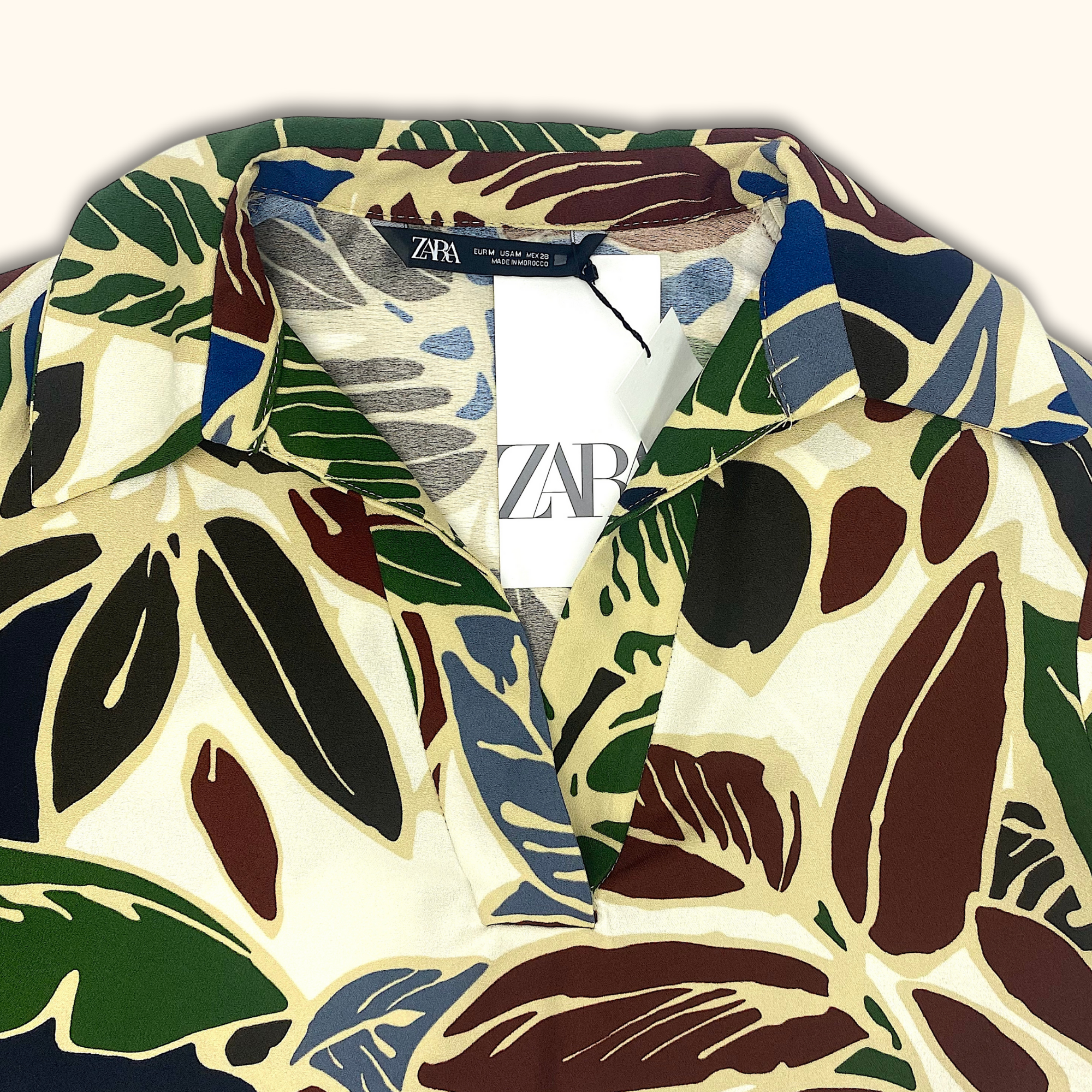 Zara Abstract Print Relaxed Fit Long Sleeve Blouse - Size Medium - - Tops & Shirts