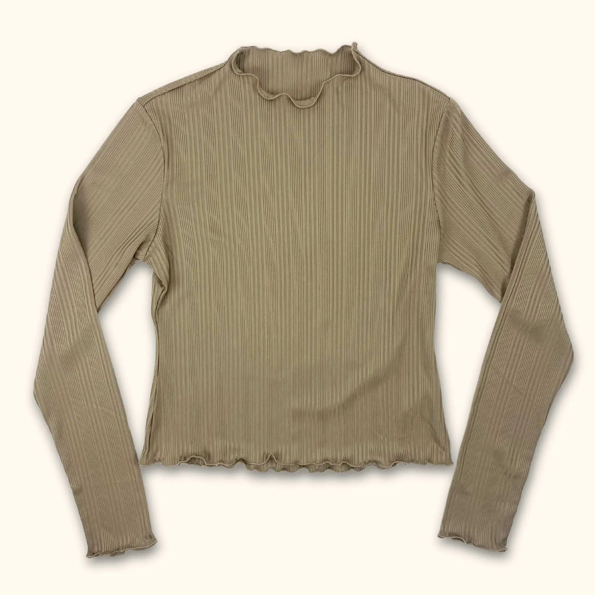 Ribbed Polar Neck Top Neutral - Size 14 -  - Jumpers
