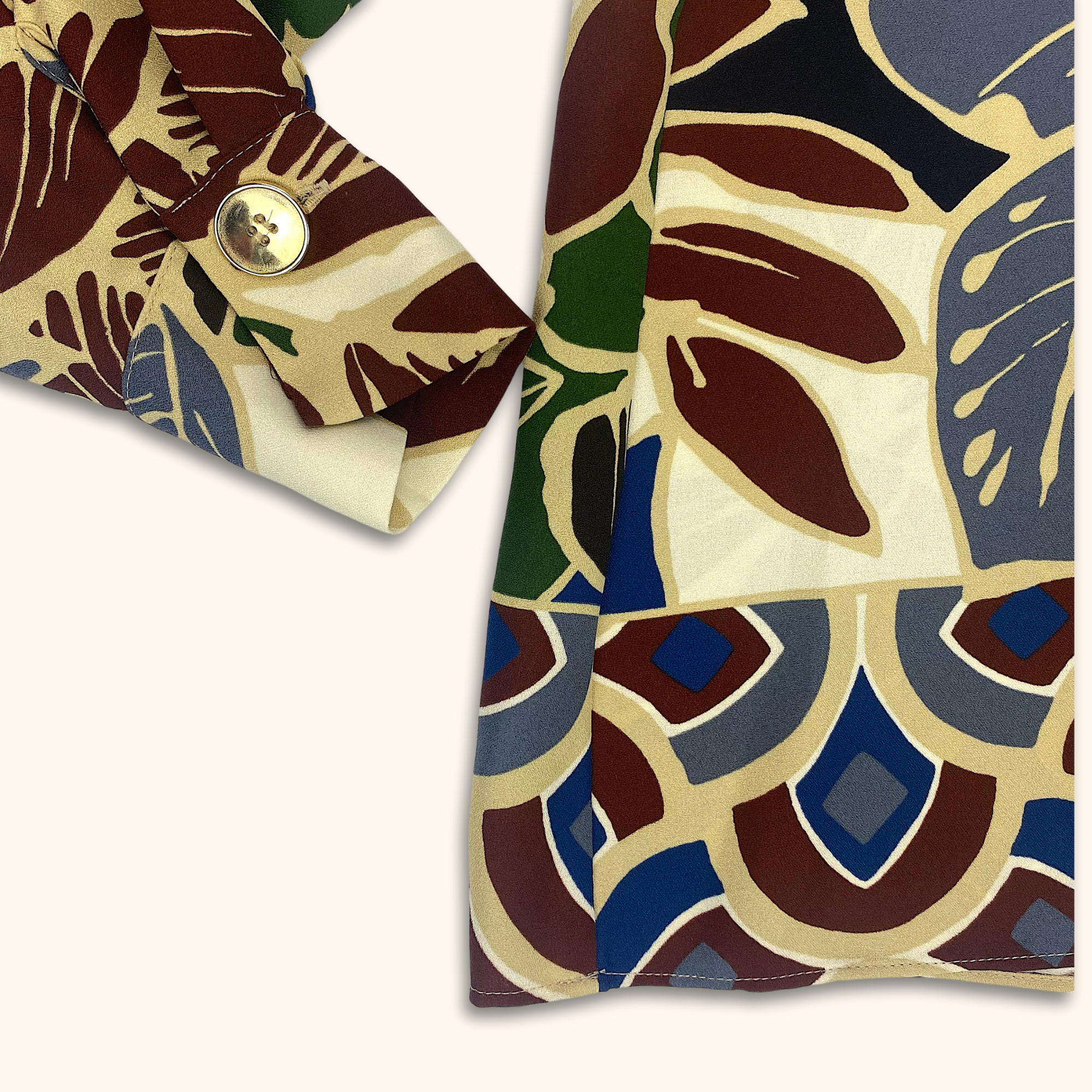 Zara Abstract Print Relaxed Fit Long Sleeve Blouse - Size Medium - - Tops & Shirts