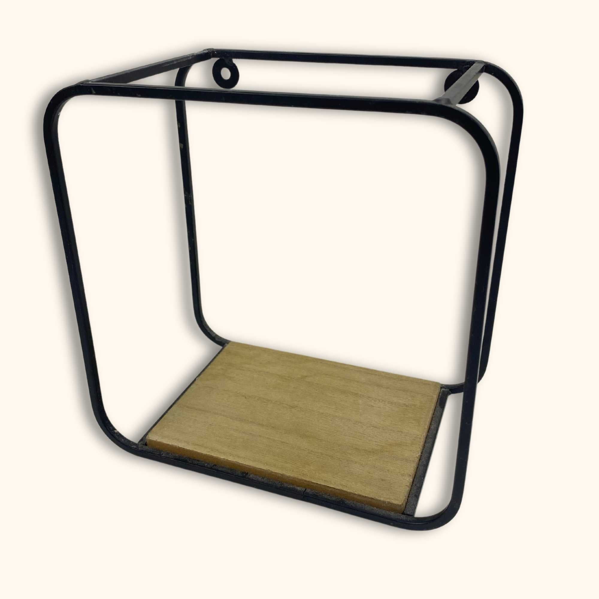 Black Metal Cube Wall Mounted Floating Shelves - Set of 4 - - Shelves