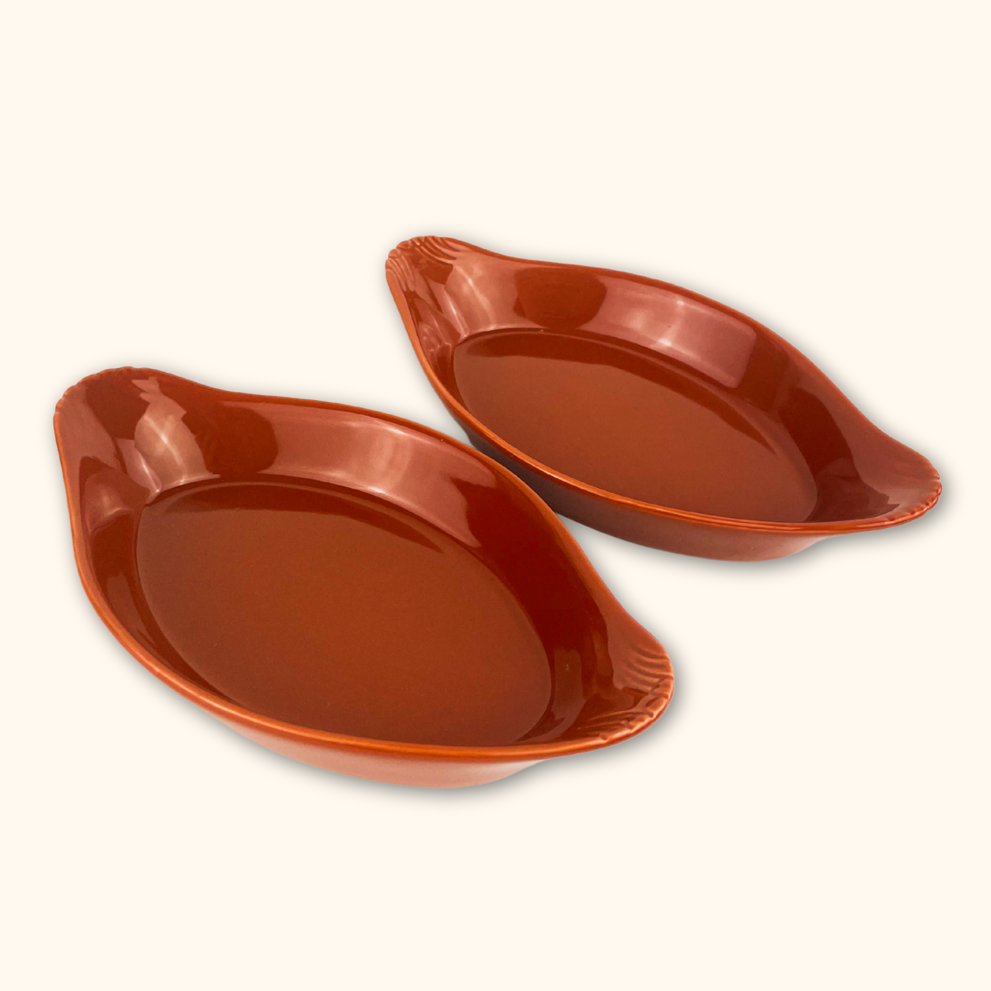 Olympia Pottery Brown Ceramic Pie Dish - Set of 2 - - Kitchenware