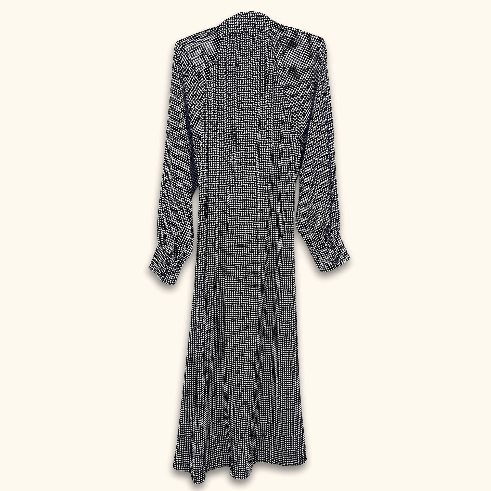 Zara Black Long Sleeve Gingham Midi Dress - Size XS -  - Dresses