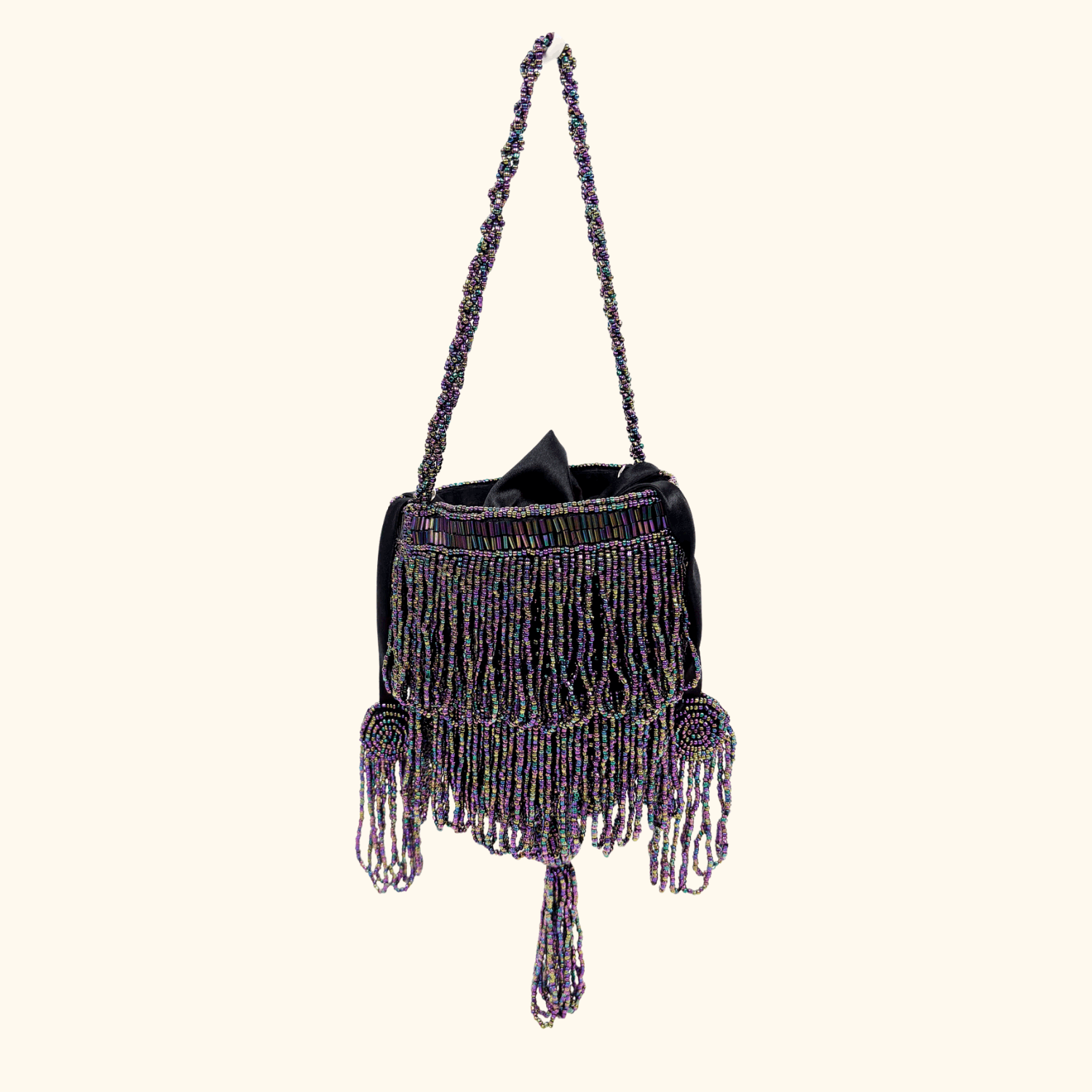 Vendula London Beaded Evening Drawstring Pouch Bag Vendula London