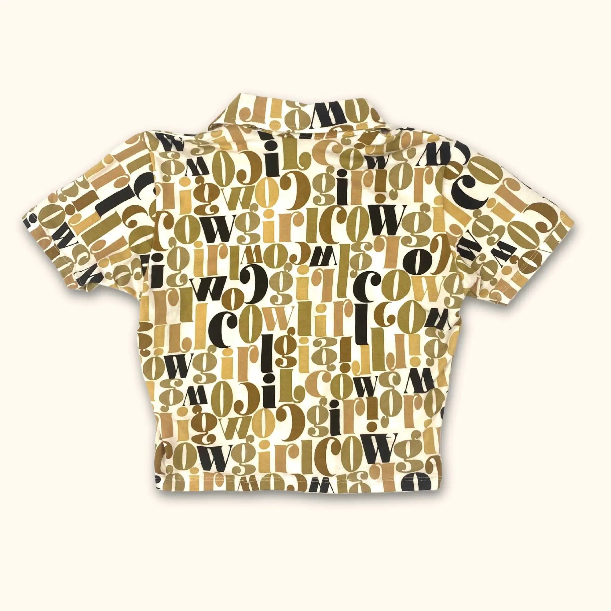Motel Cowgirl Printed Cropped Shirt - Size Small - - Tops & Shirts