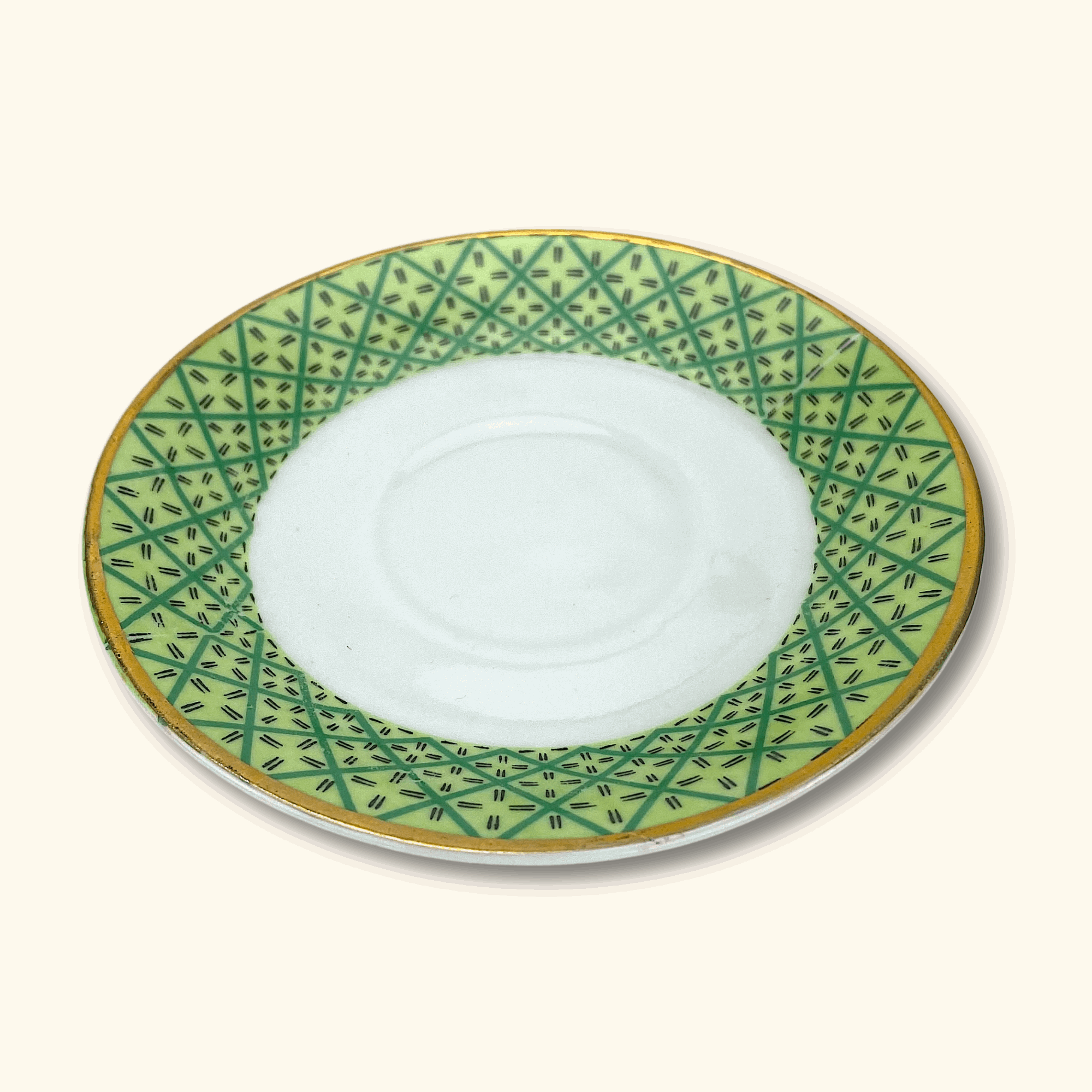 Green and Gold Espresso Cup and Saucer Set - Pair of 2 -  - Kitchenware