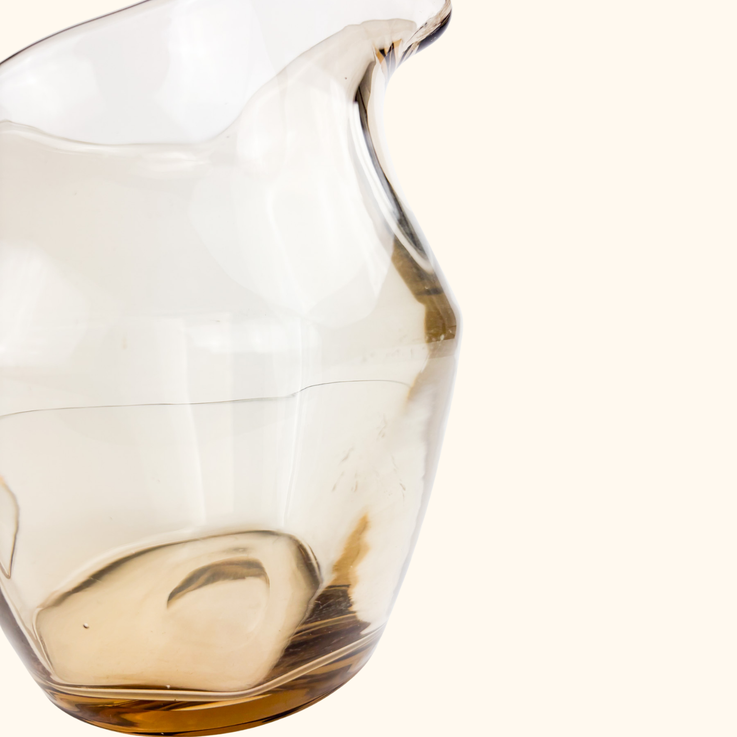 Vintage 1970s Brown Smoked Glass Jug Sunshine Thrift