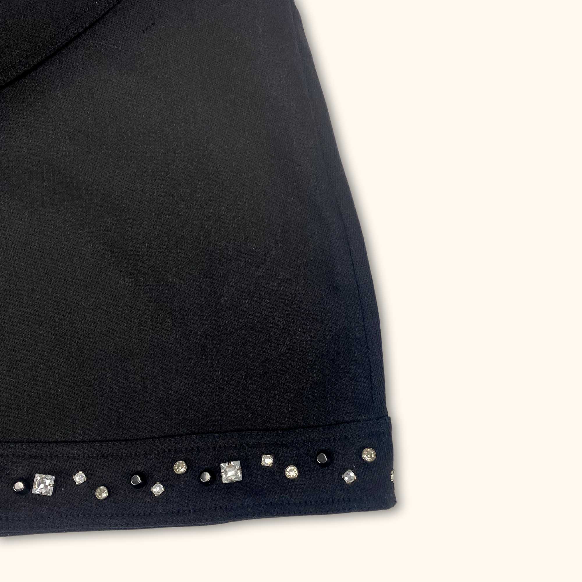Zara Stud Black Denim Skirt - Size Medium - - Skirts