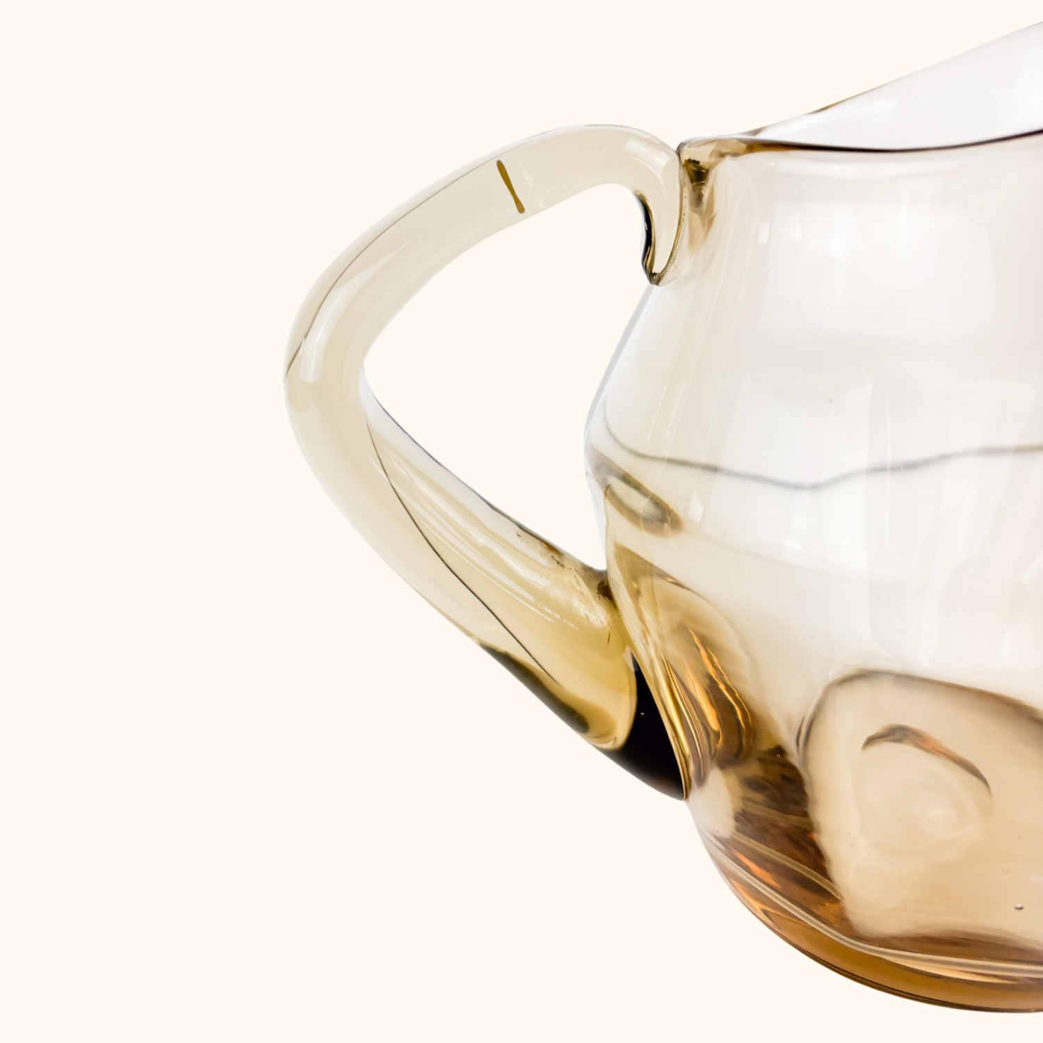 Vintage 1970s Brown Smoked Glass Jug Sunshine Thrift