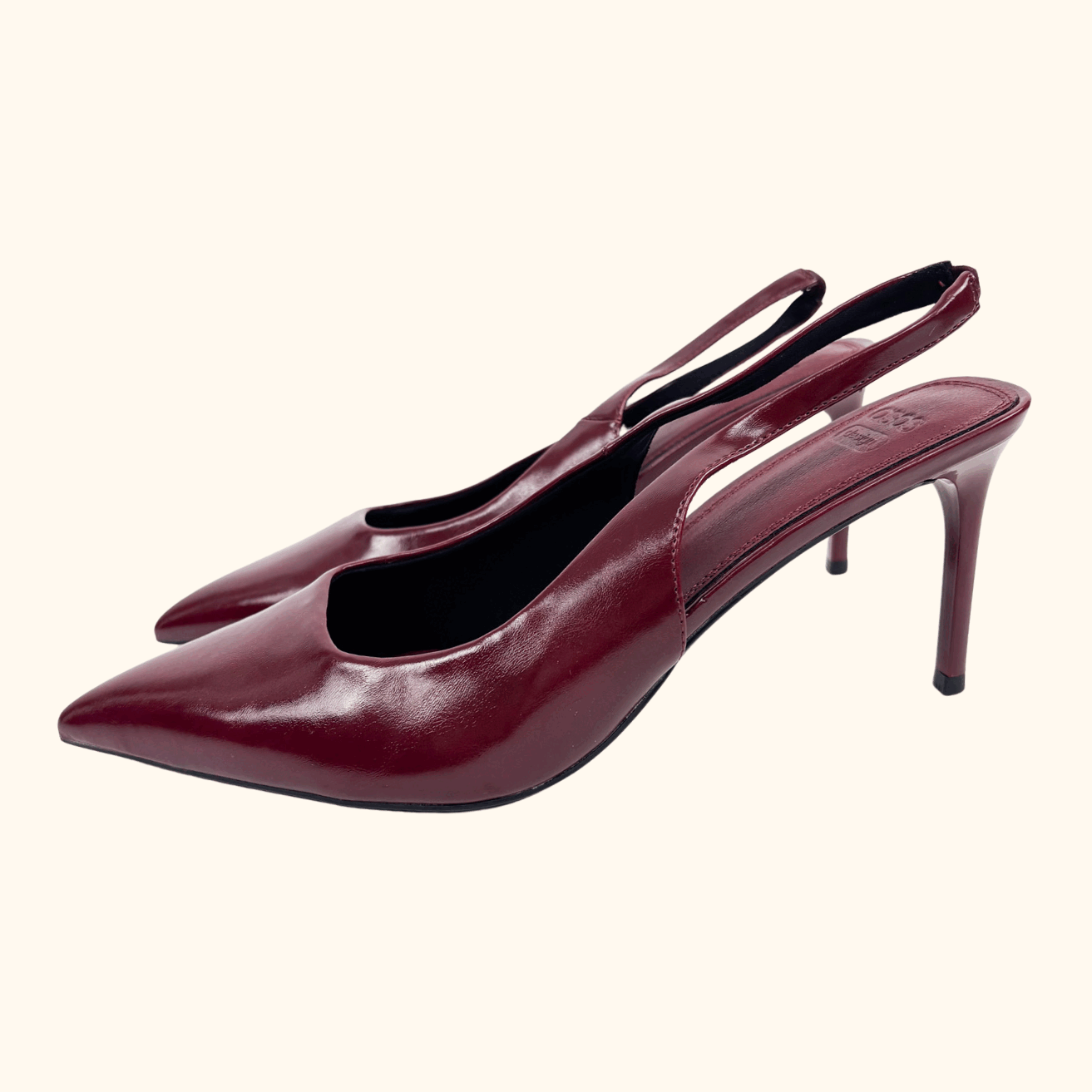 ASOS Burgundy Slingback Heels - Size 8 ASOS