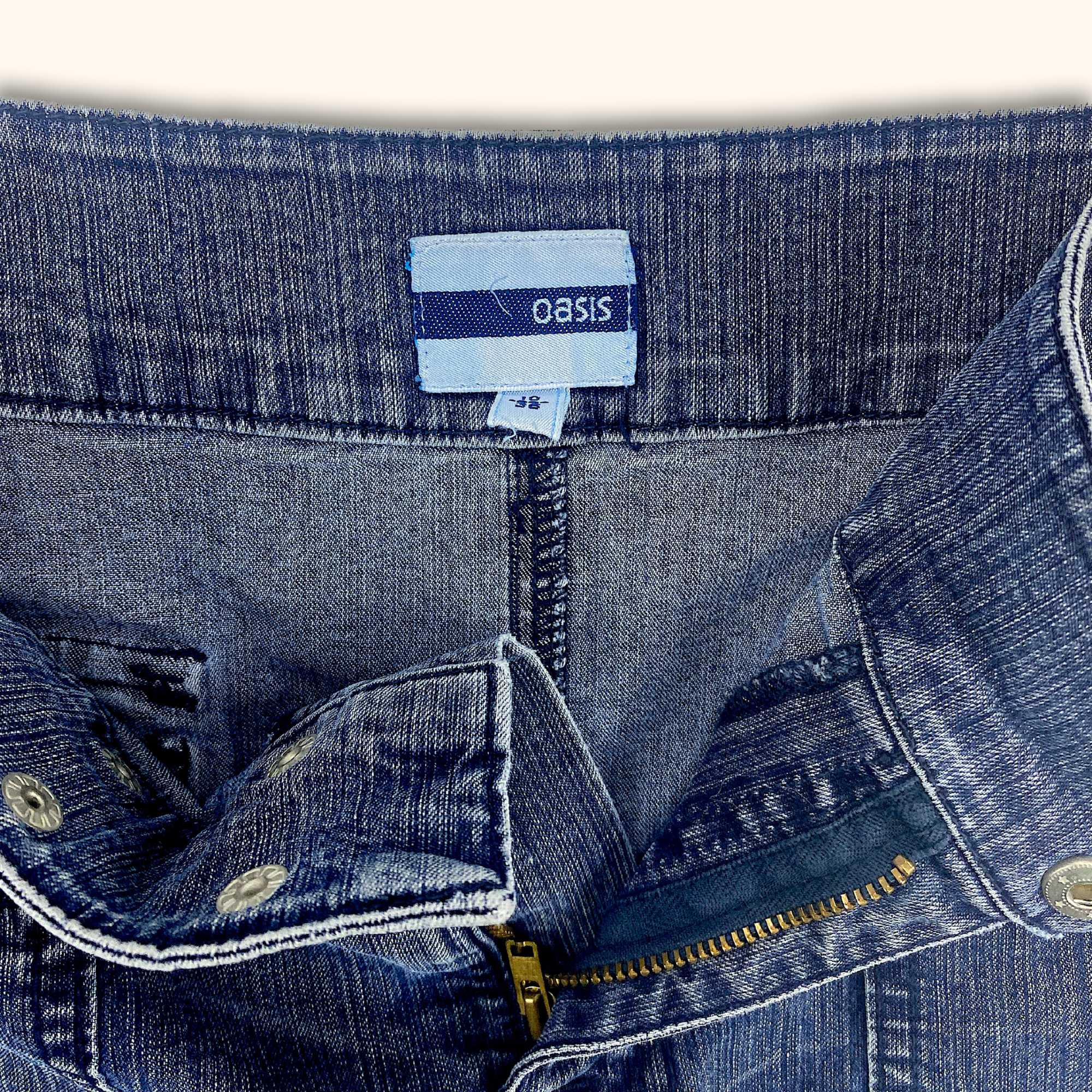 Vintage Mid Rise Blue Denim Mini Skirt - Size 10 -  - Skirts