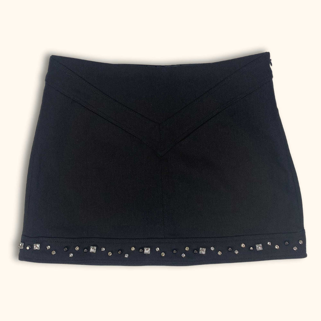 Zara Stud Black Denim Skirt - Size Medium - - Skirts