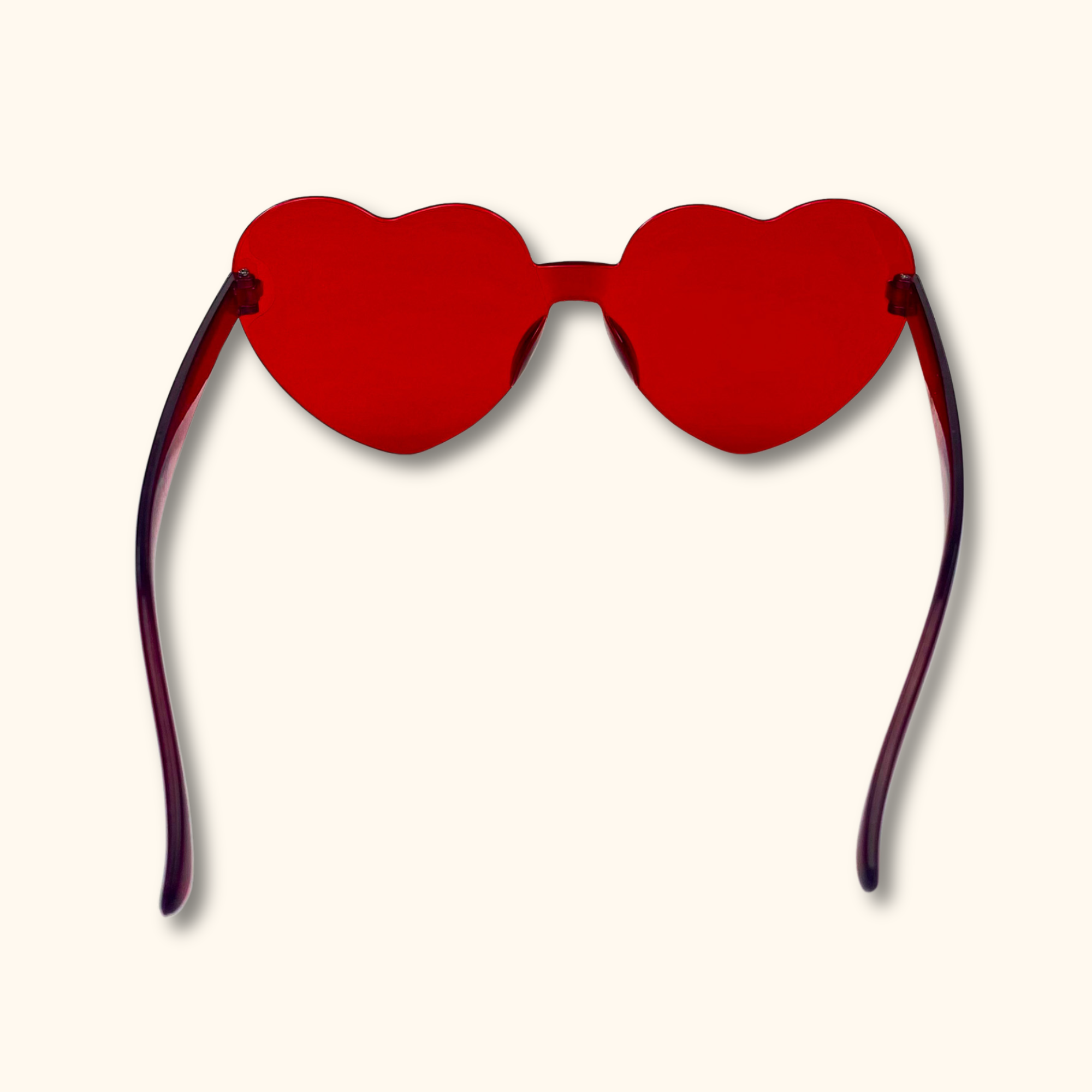 Red Heart Shaped Sunglasses - - Sunglasses