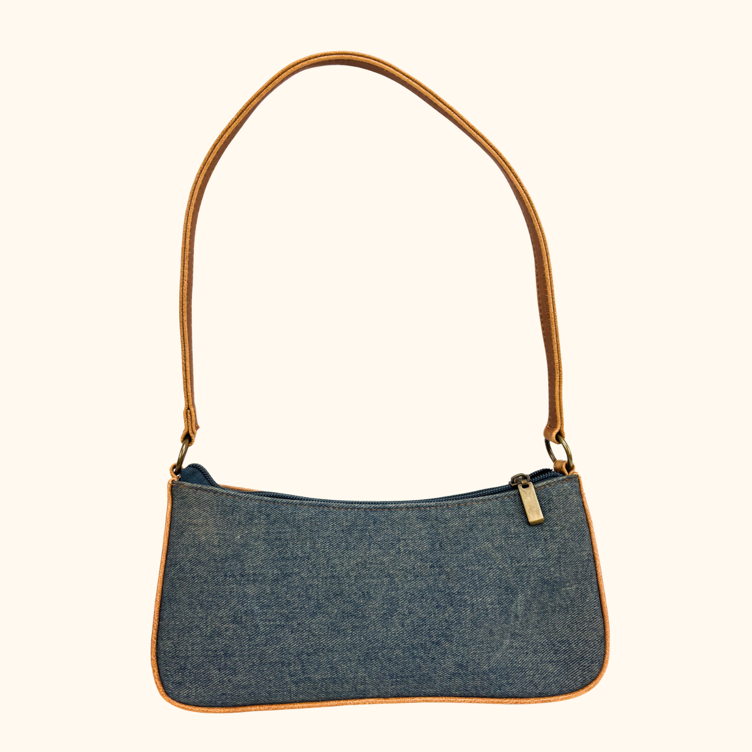Brown Belt Blue Denim Shoulder Bag Sunshine Thrift
