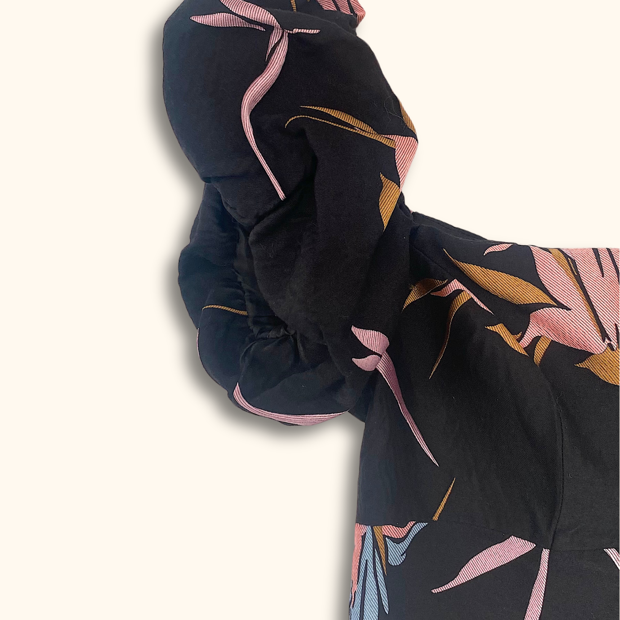 Topshop Black Bandeau Midi Dress with Puff Sleeves - Size 10 - - Dresses