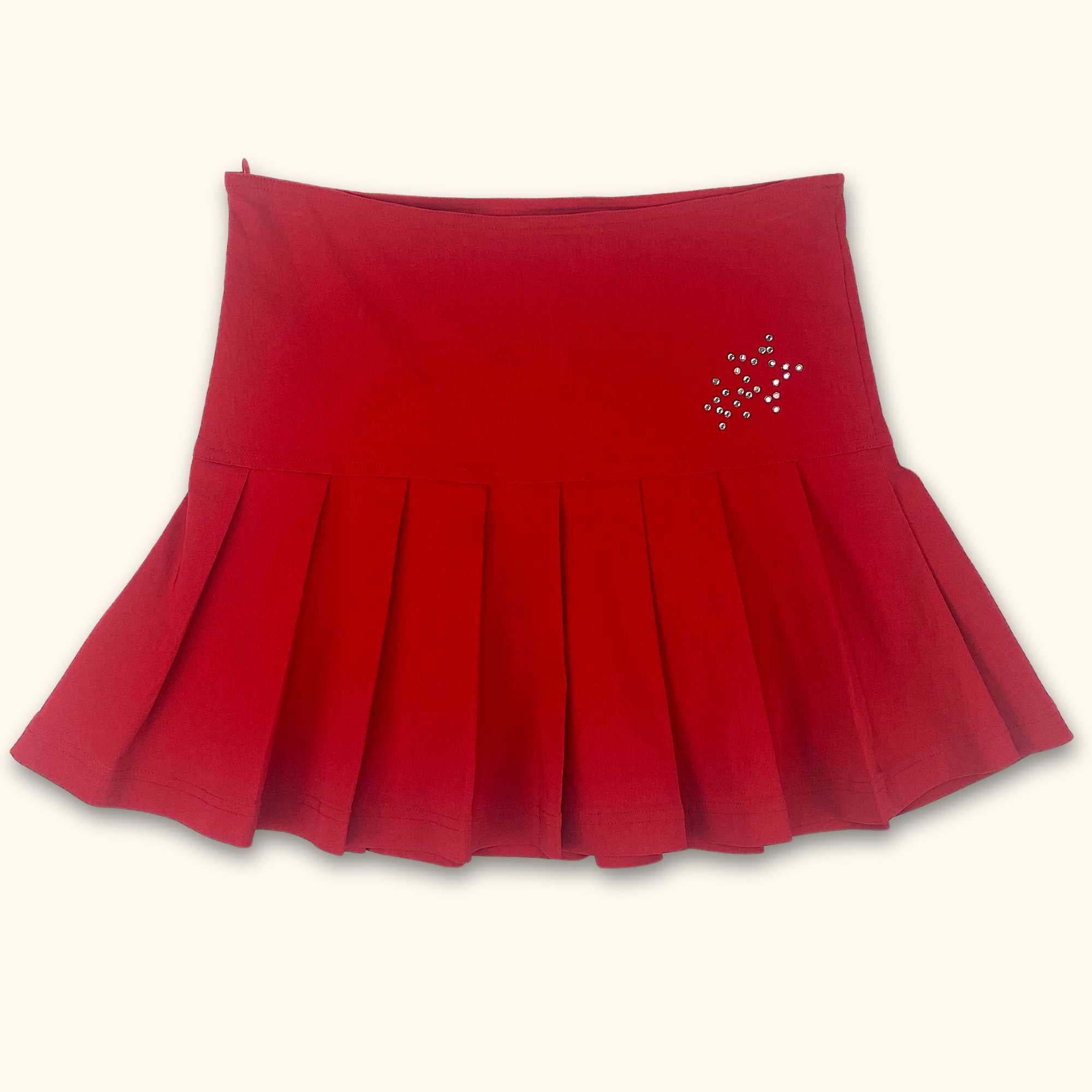 Vintage H&M Pleated Skirt Red - Size XS - - Skirts