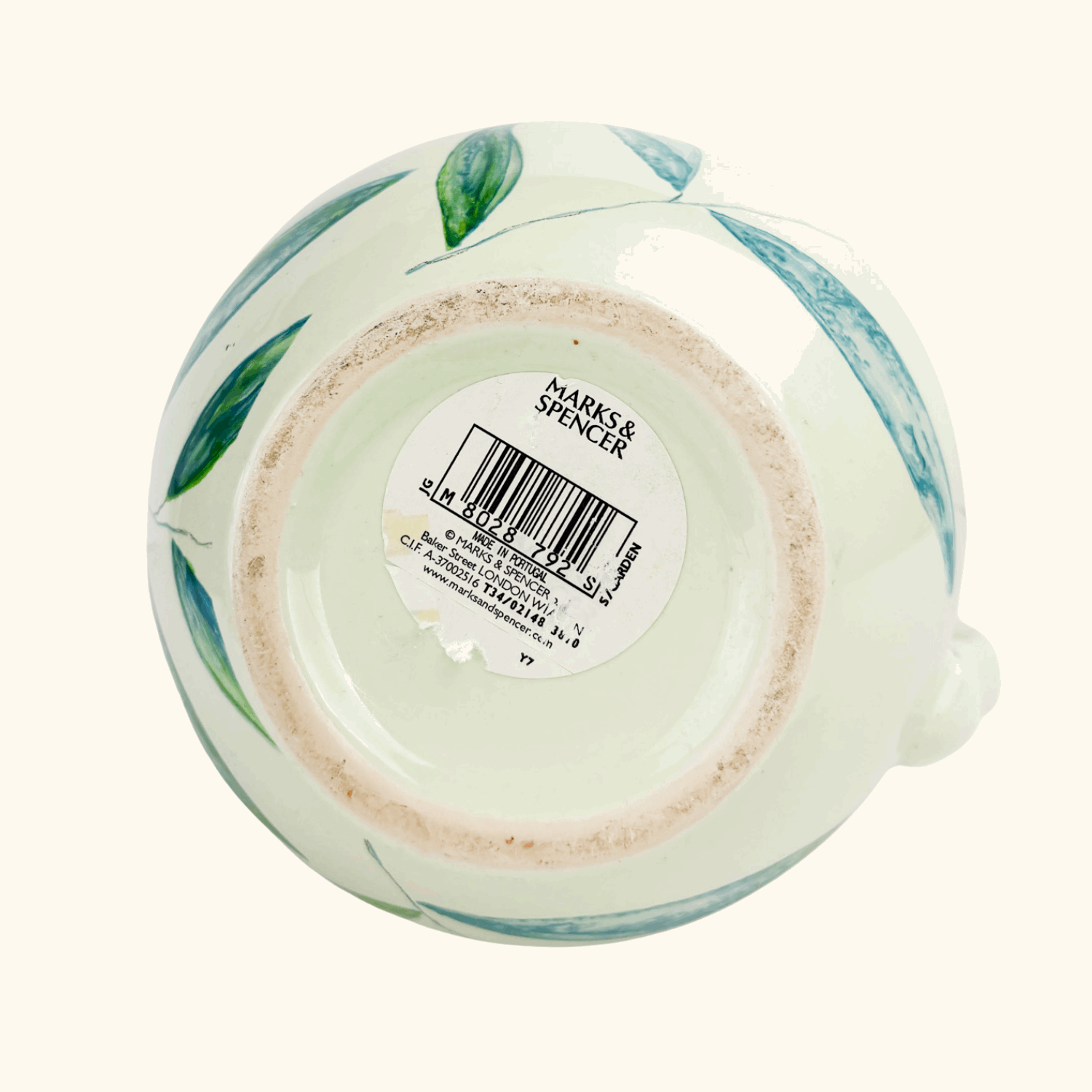 Marks and Spencer Large Green Leaf Pitcher Jug M&S