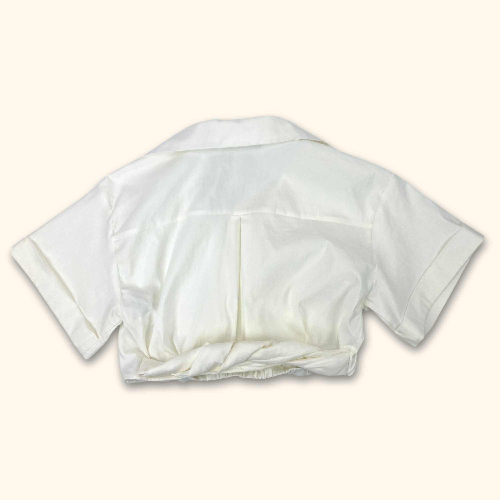 Zara White Cropped Shirt - Size XS - - Shirts