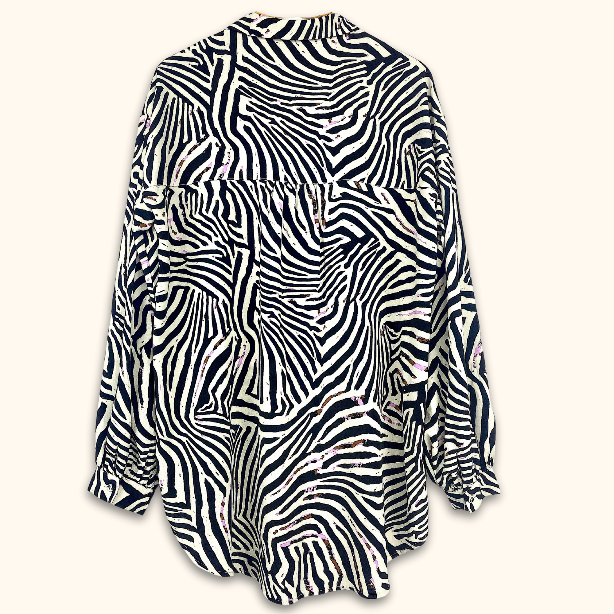 Never Fully Dressed Zebra Oversized Long Sleeve Shirt - Size 10 - - Tops & Shirts