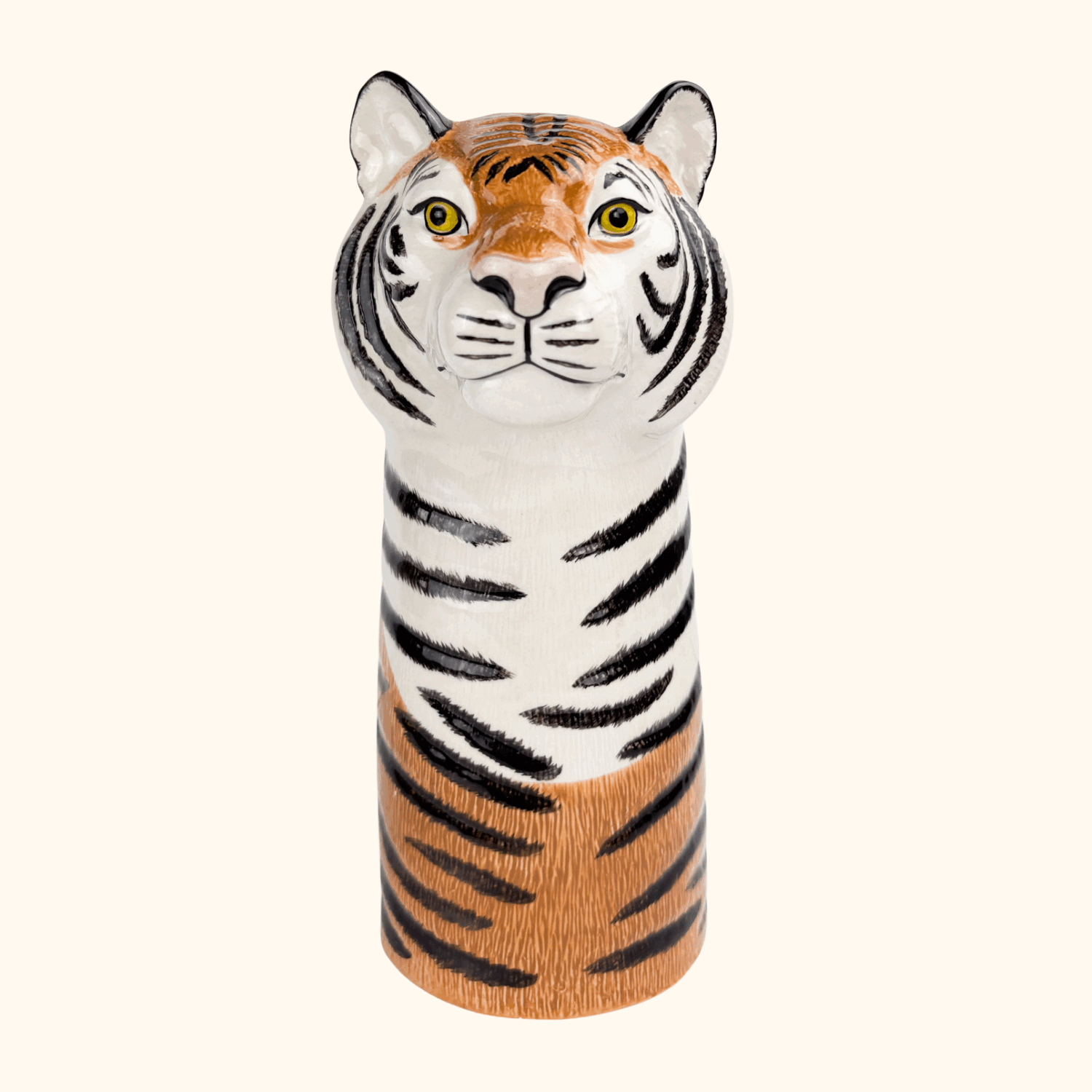 Quail Ceramics Tiger Head Vase - - Vases