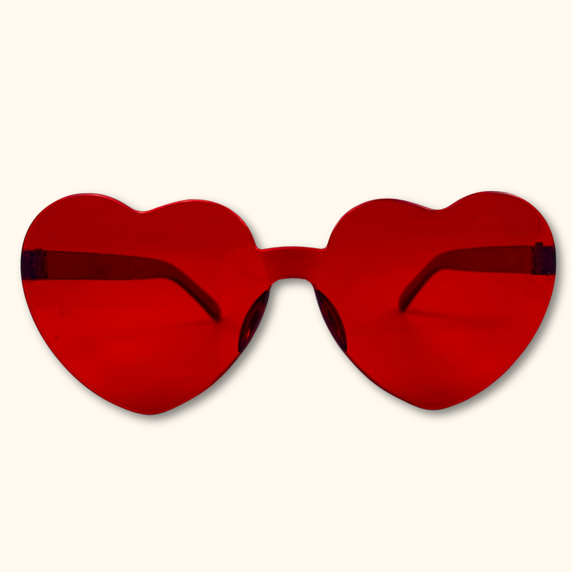 Red Heart Shaped Sunglasses - - Sunglasses