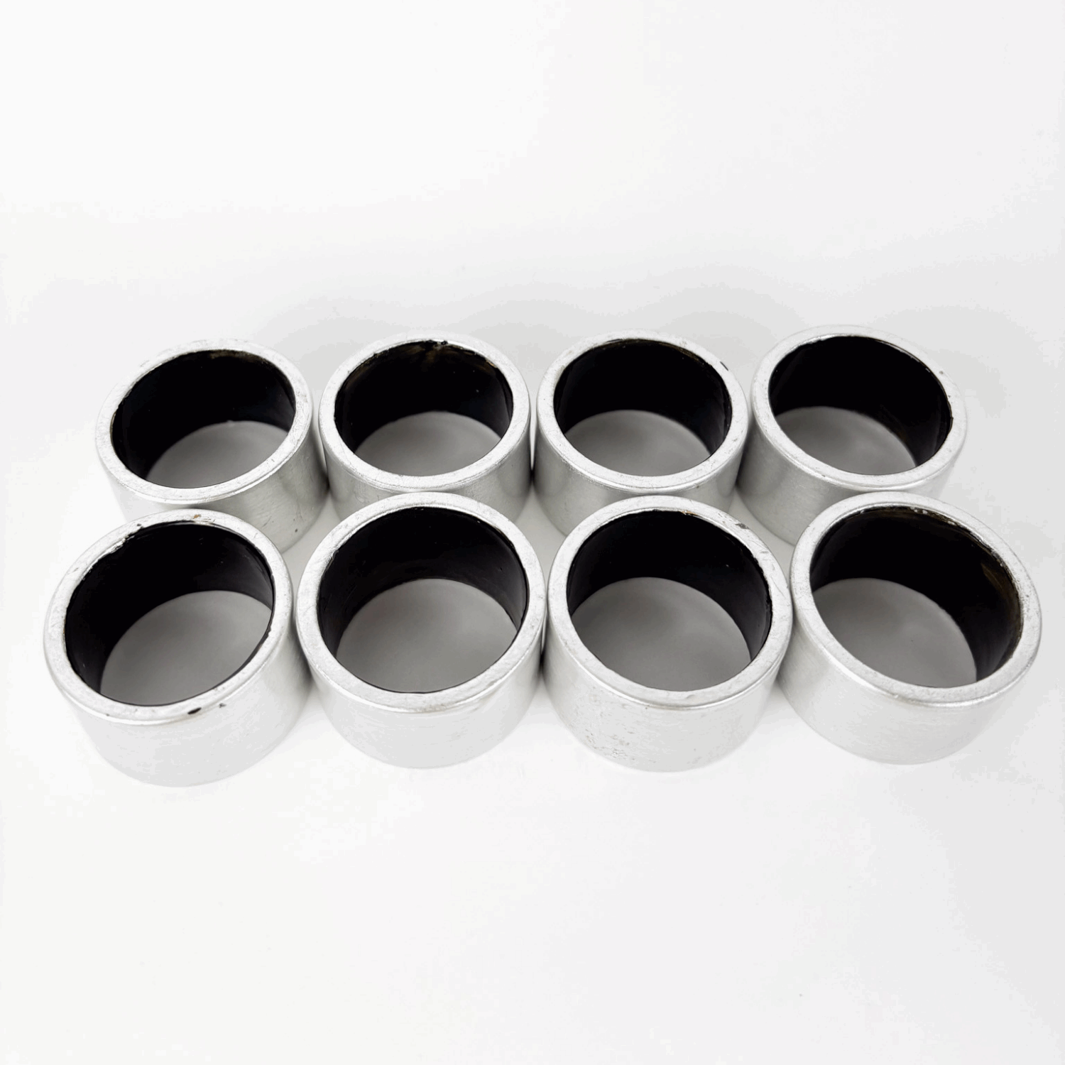 Chunky Grey Metallic Silver Napkin Rings Set of 8 Sunshine Thrift