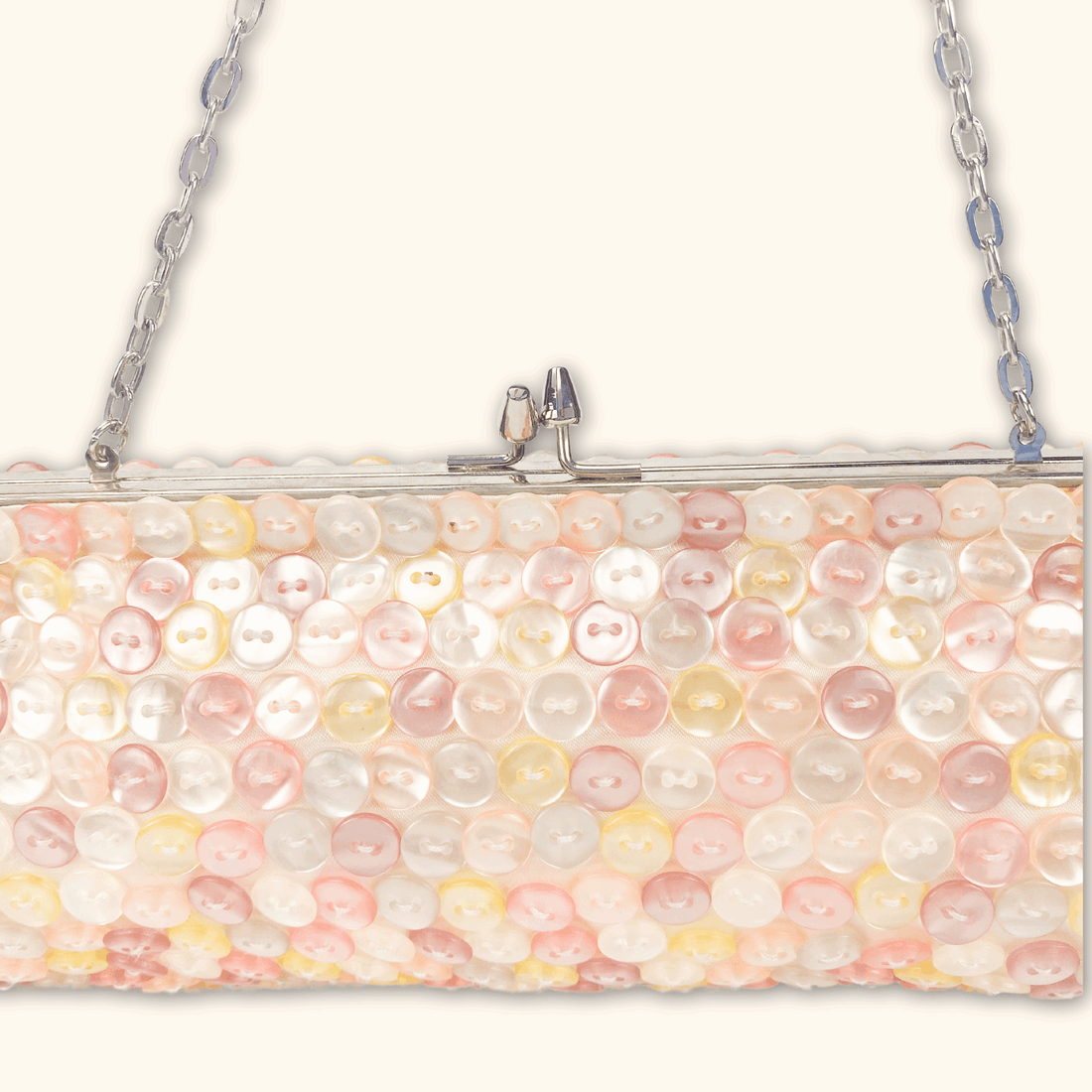 Handmade Pink Button Shoulder Bag -  - Bags