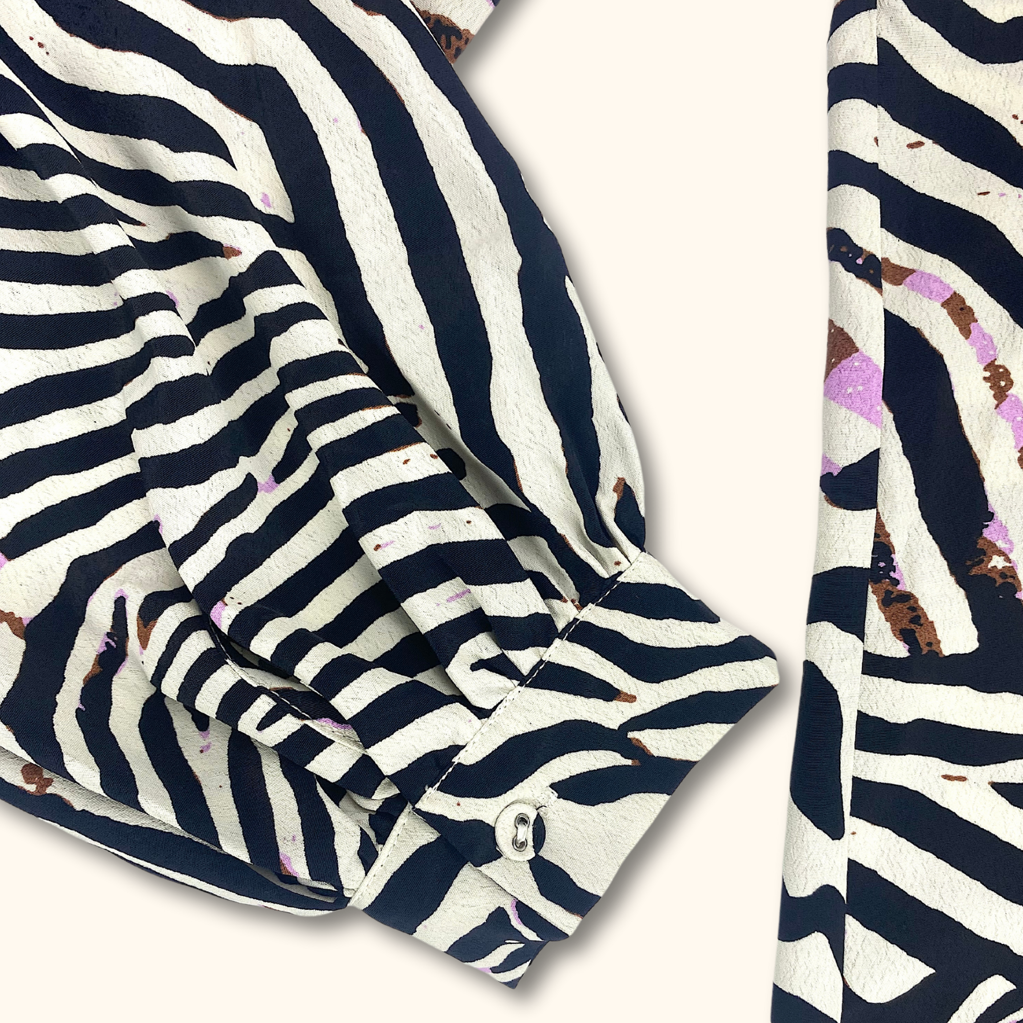 Never Fully Dressed Zebra Oversized Long Sleeve Shirt - Size 10 - - Tops & Shirts