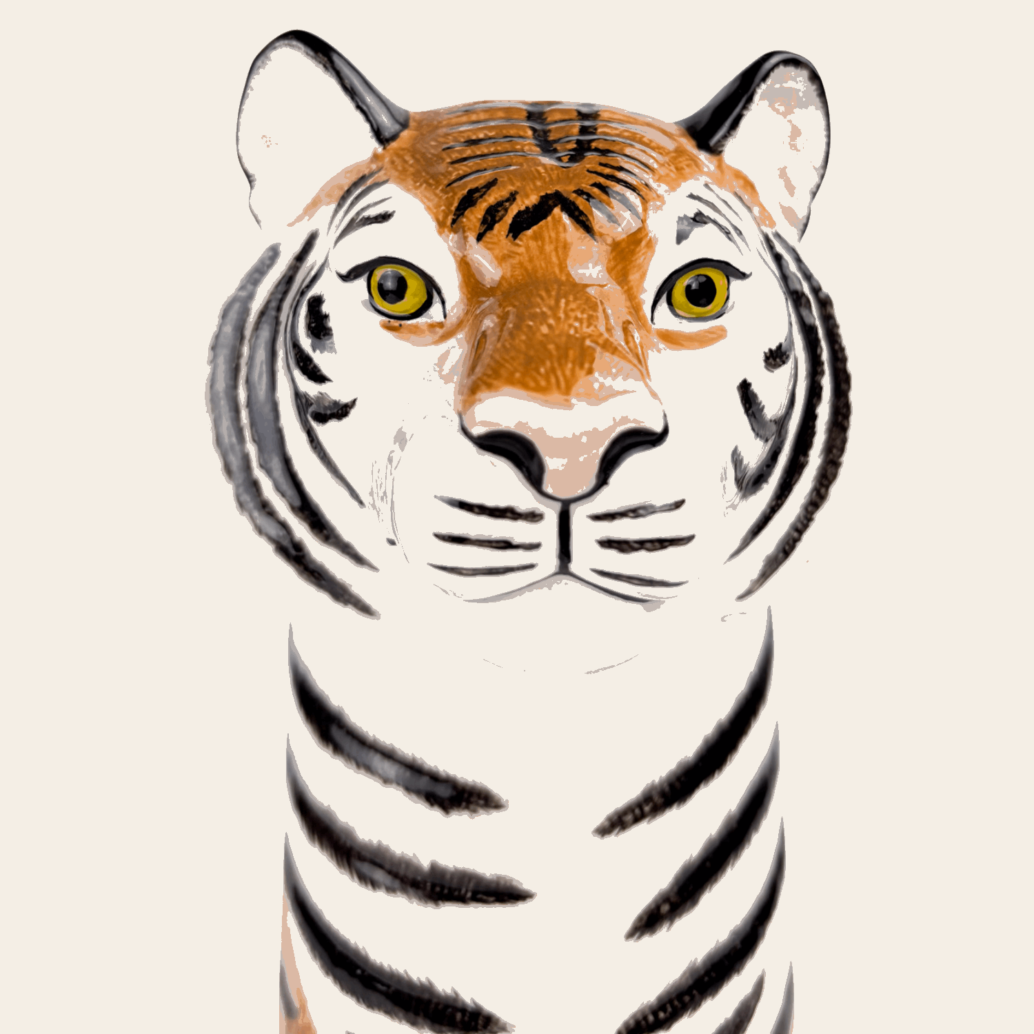 Quail Ceramics Tiger Head Vase Quail Ceramics