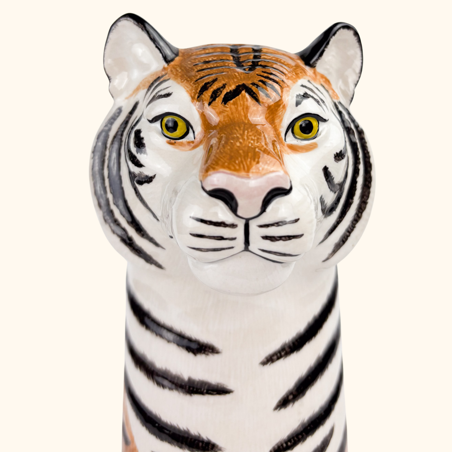 Quail Ceramics Tiger Head Vase - - Vases