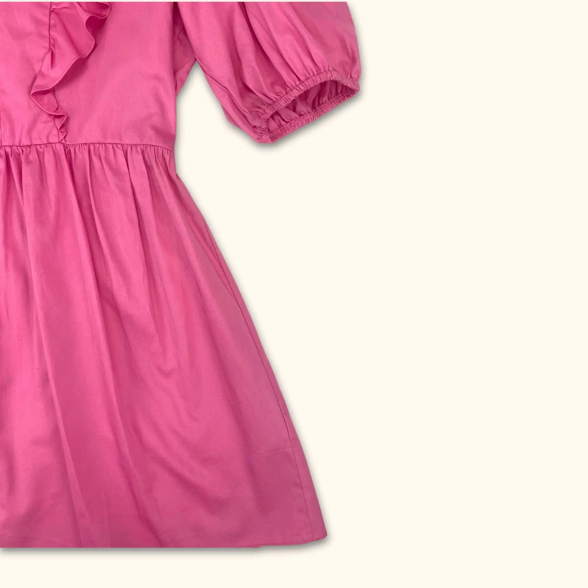 Miss Selfridge Pink Poplin Ruffle Mini Dress - Size Petite 8 -  - Dresses