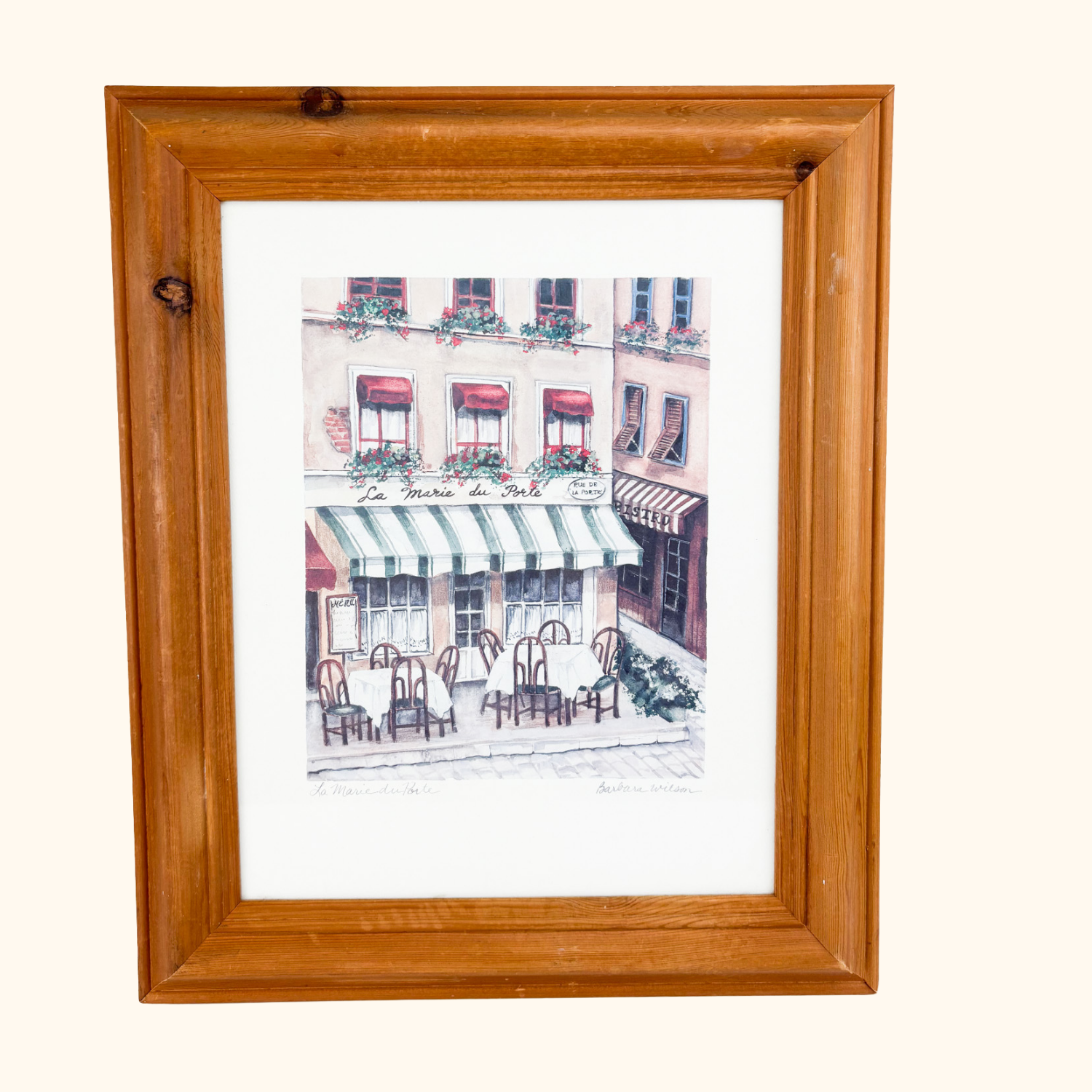 Paris French Café Wall Art Barbara Wilson Print Sunshine Thrift