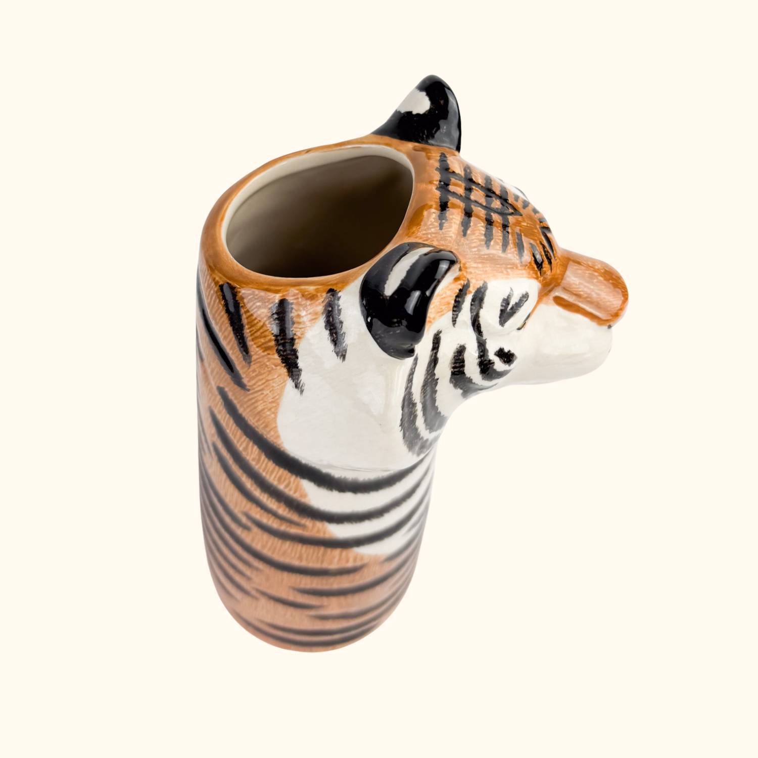 Quail Ceramics Tiger Head Vase - - Vases